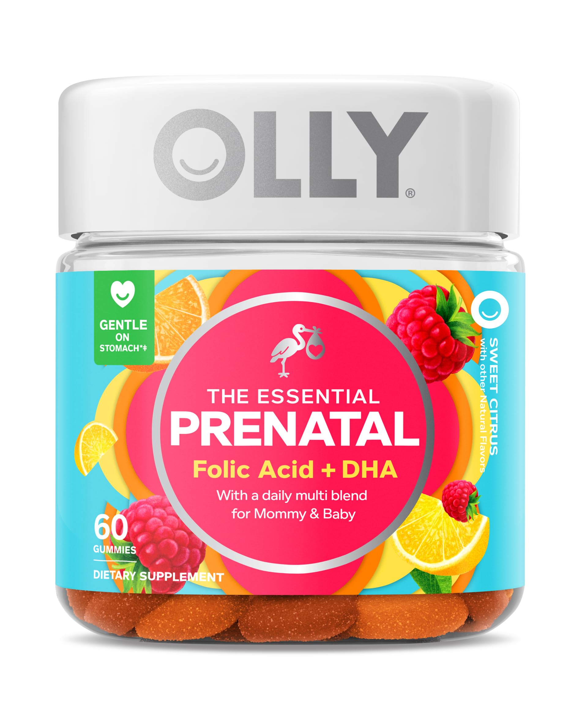 OLLY The Essential Prenatal Gummy Multivitamin, 30 Day Supply (Gummies), Sweet