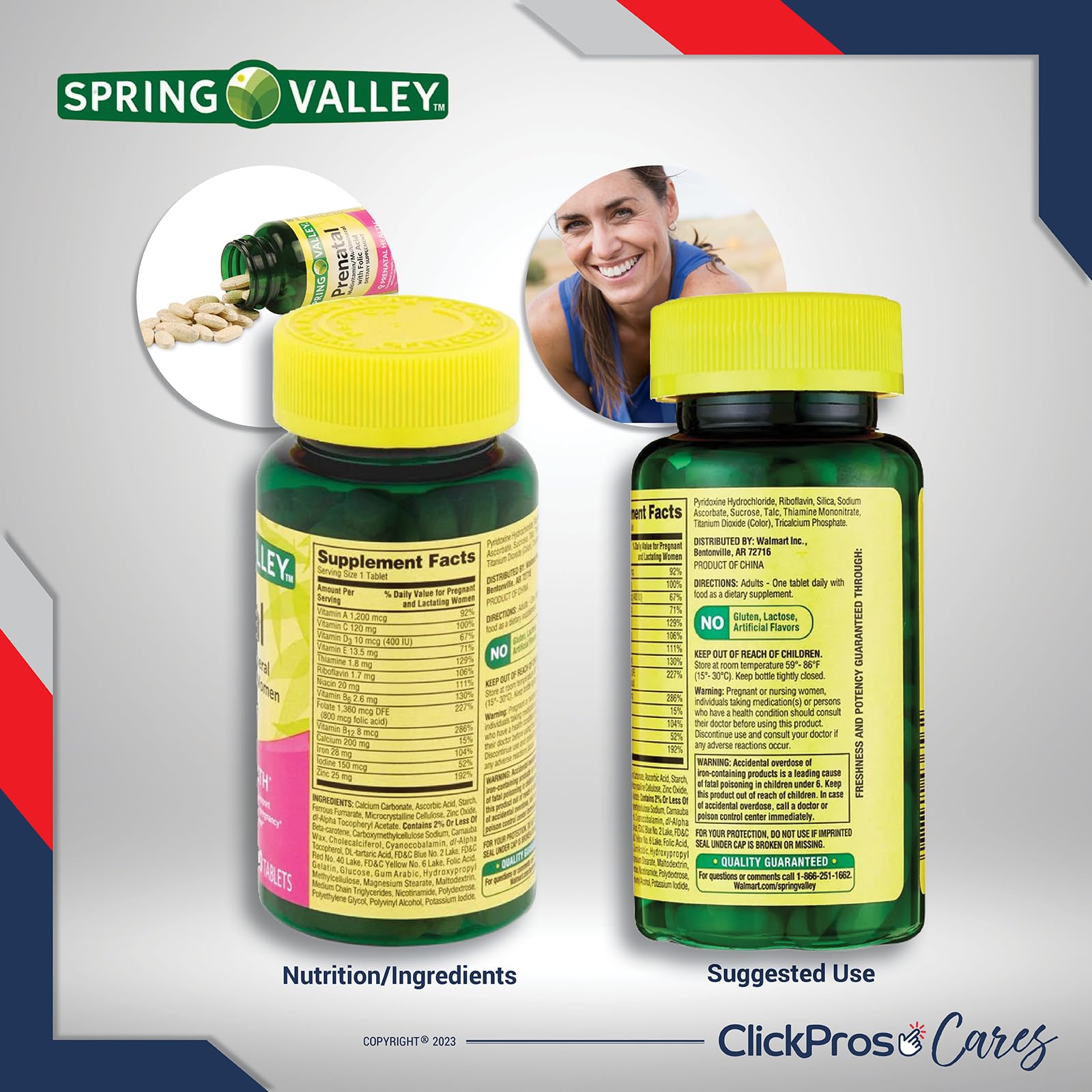 Spring Valley Prenatal Multivitamin/Multimineral for Pregnant and Nursing Women Dietary Supplement