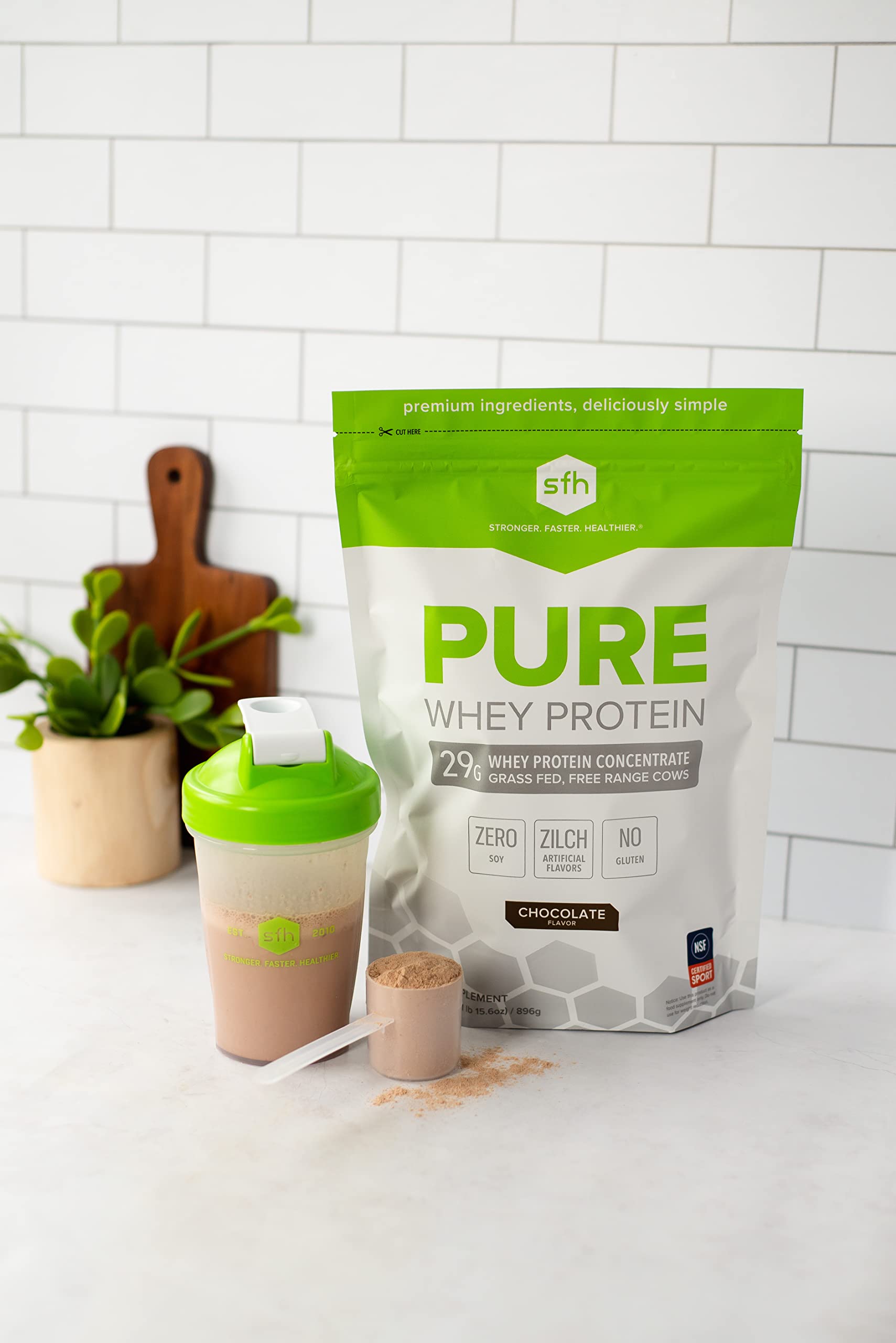 SFH Pure Whey Protein Powder (Chocolate) Best Tasting 100% Grass Fed Whey