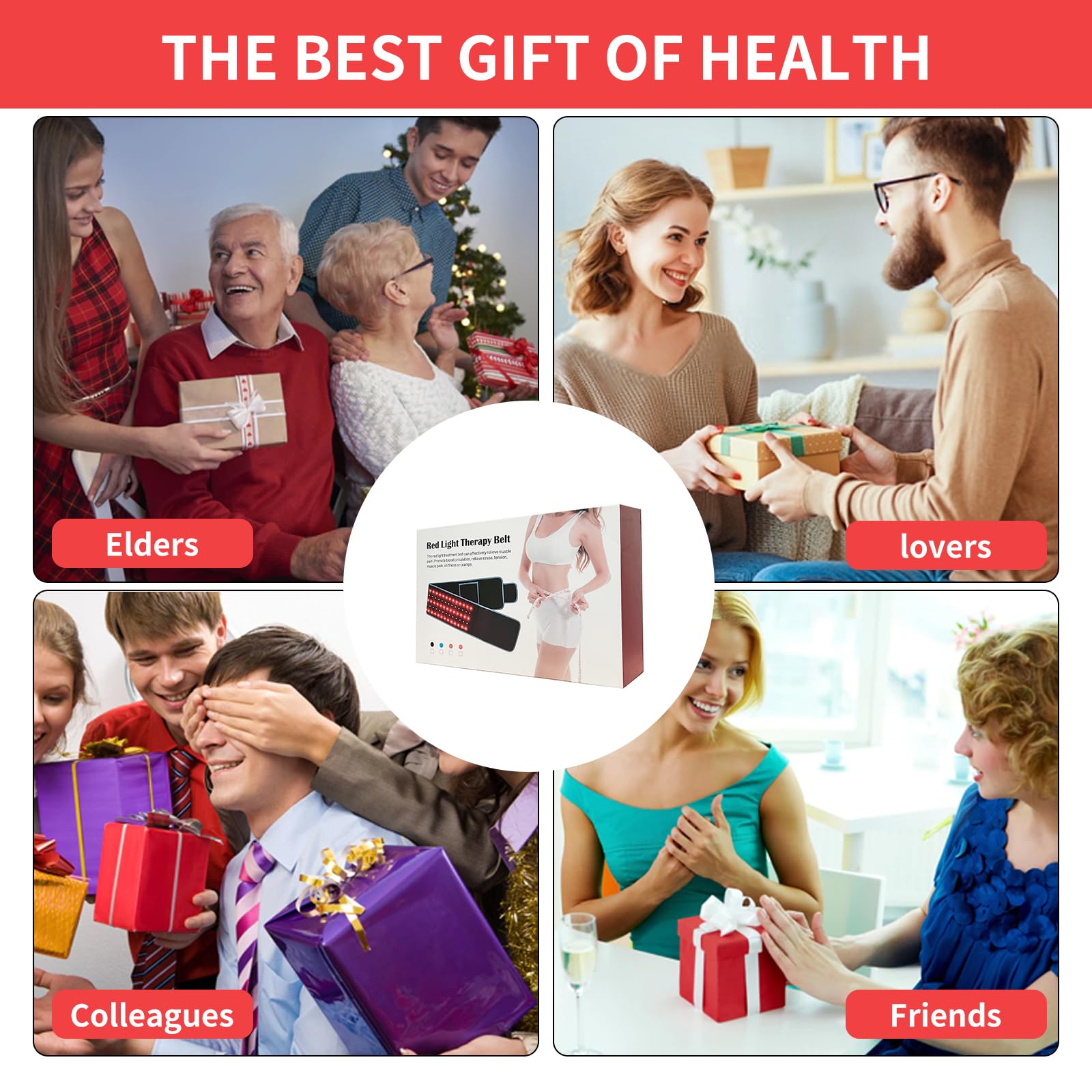 Red Light Infrared Therapy Belt: Pain Relief Device LED Red Light Therapy Lamp Near Body Large Pad Wrap