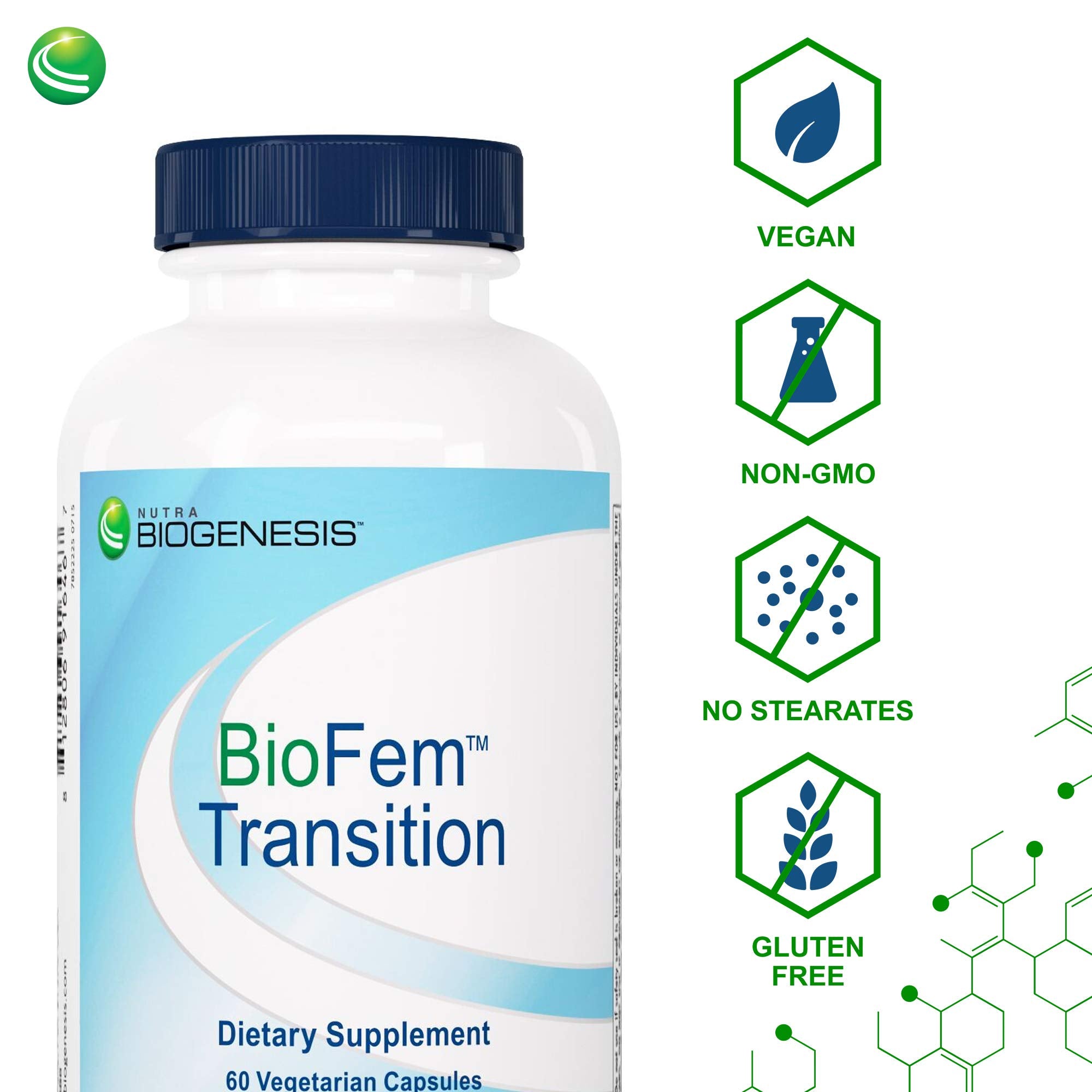 Nutra BioGenesis - BioFem Transition - DHEA, Pregnenolone, Wild Yam, and Dong Quai for Menopause