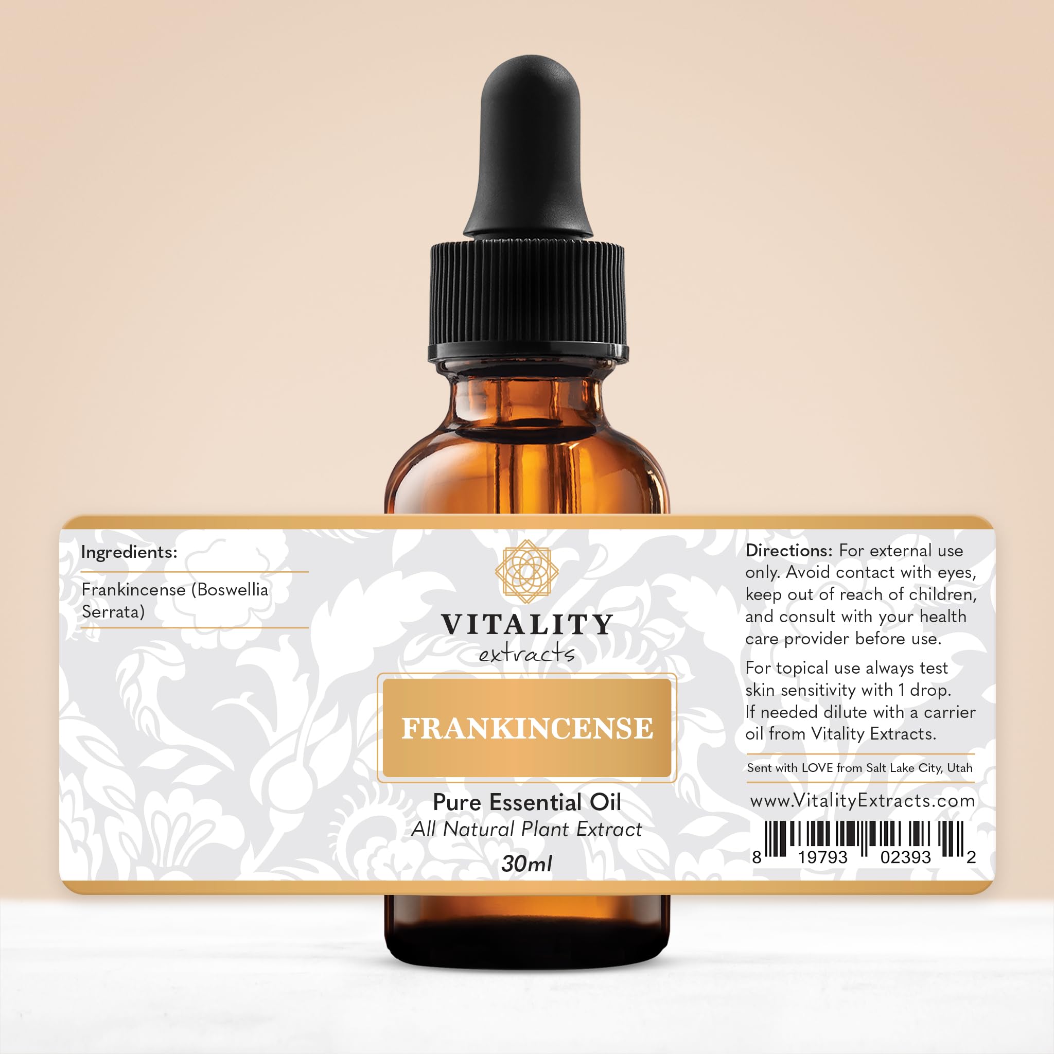 Vitality Extracts Frankincense Essential Oil - 30ml, Boswellia Serrata, Aromatherapy, Skin Care