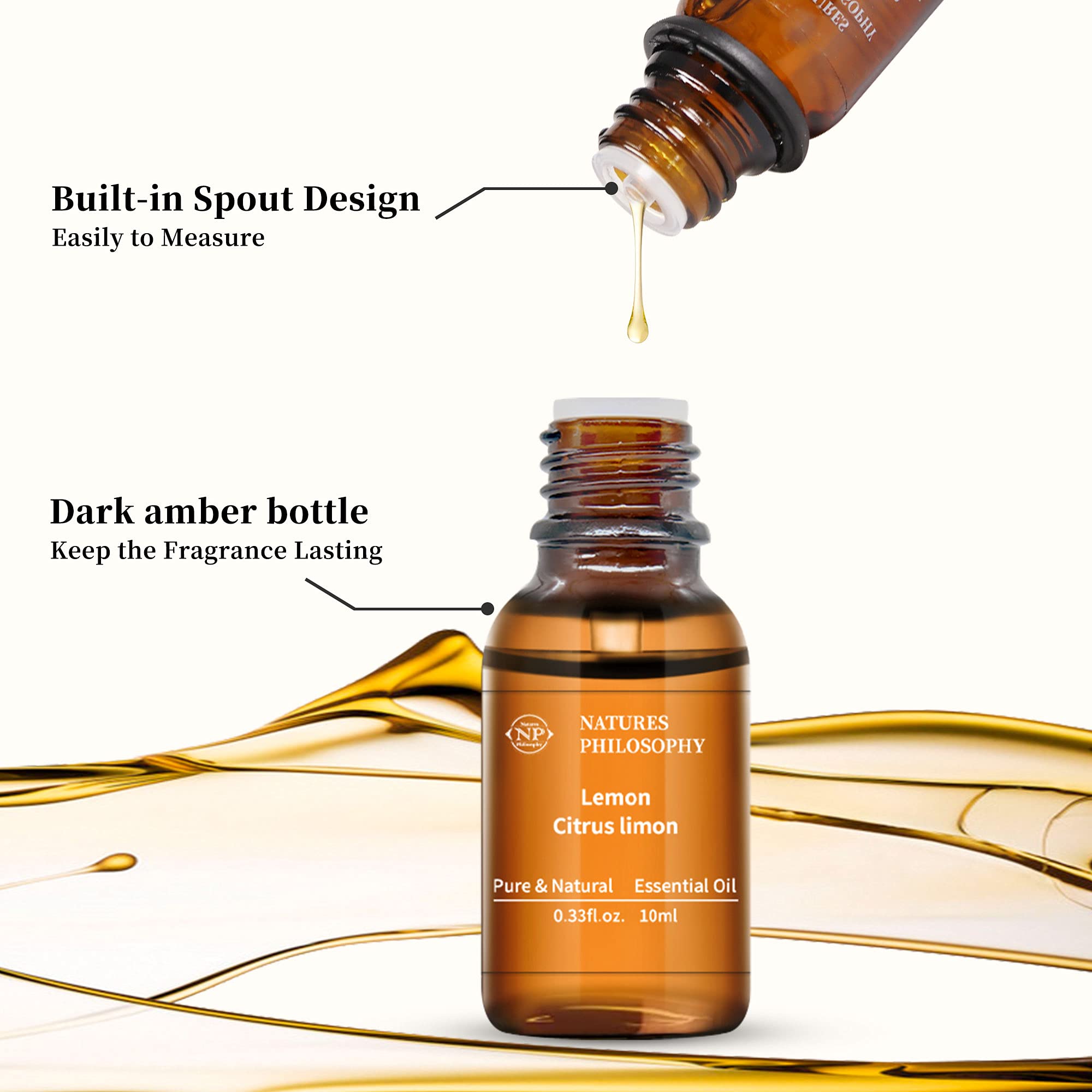 Lemon Essential Oil,100% Pure Organic Essential Oils for Aromatherapy, Diffuser, Massage, Soap Making