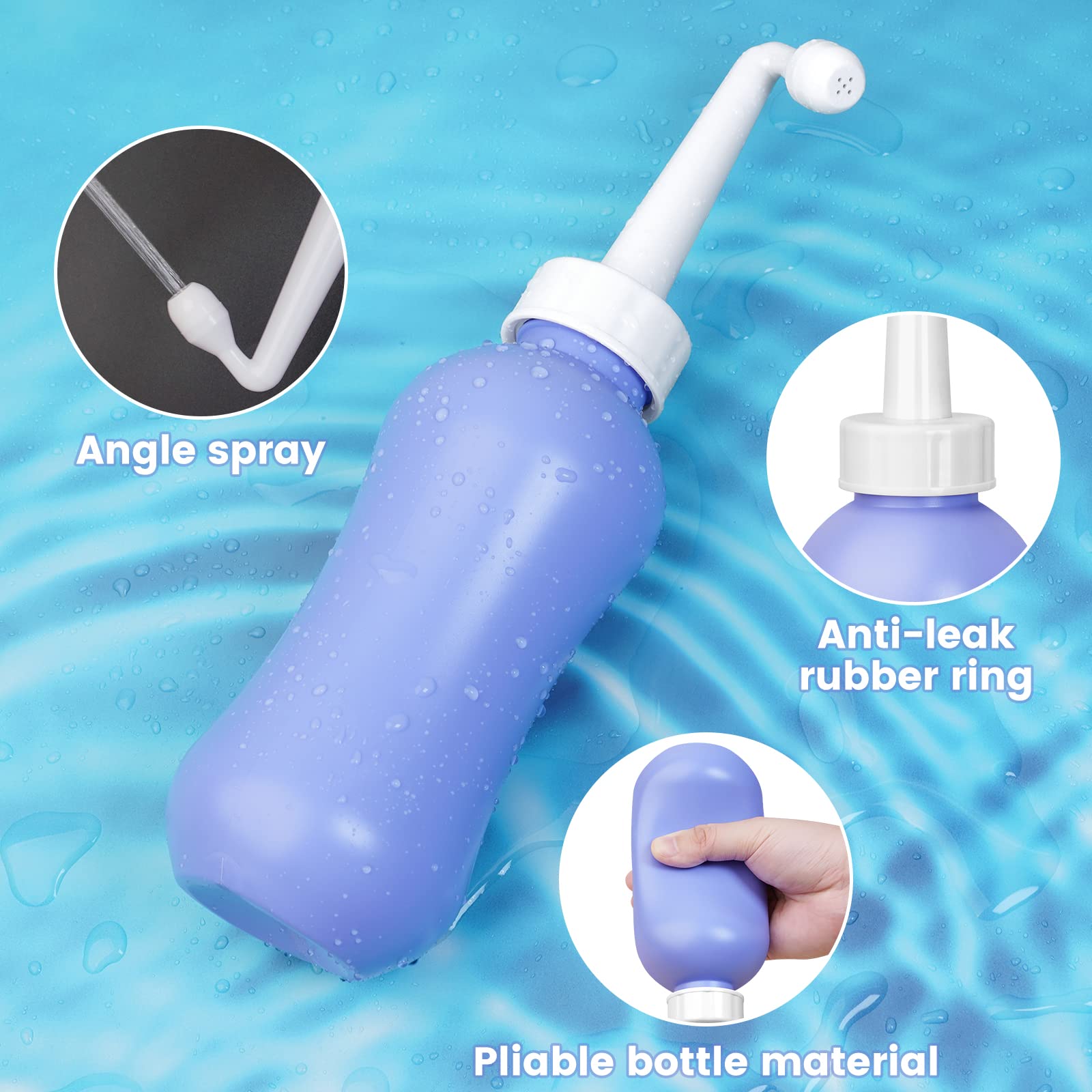 450ML(15.2 OZ) Peri Bottle for Postpartum Care 2 Pack, Portable Travel Bidet for Women, Upside Down