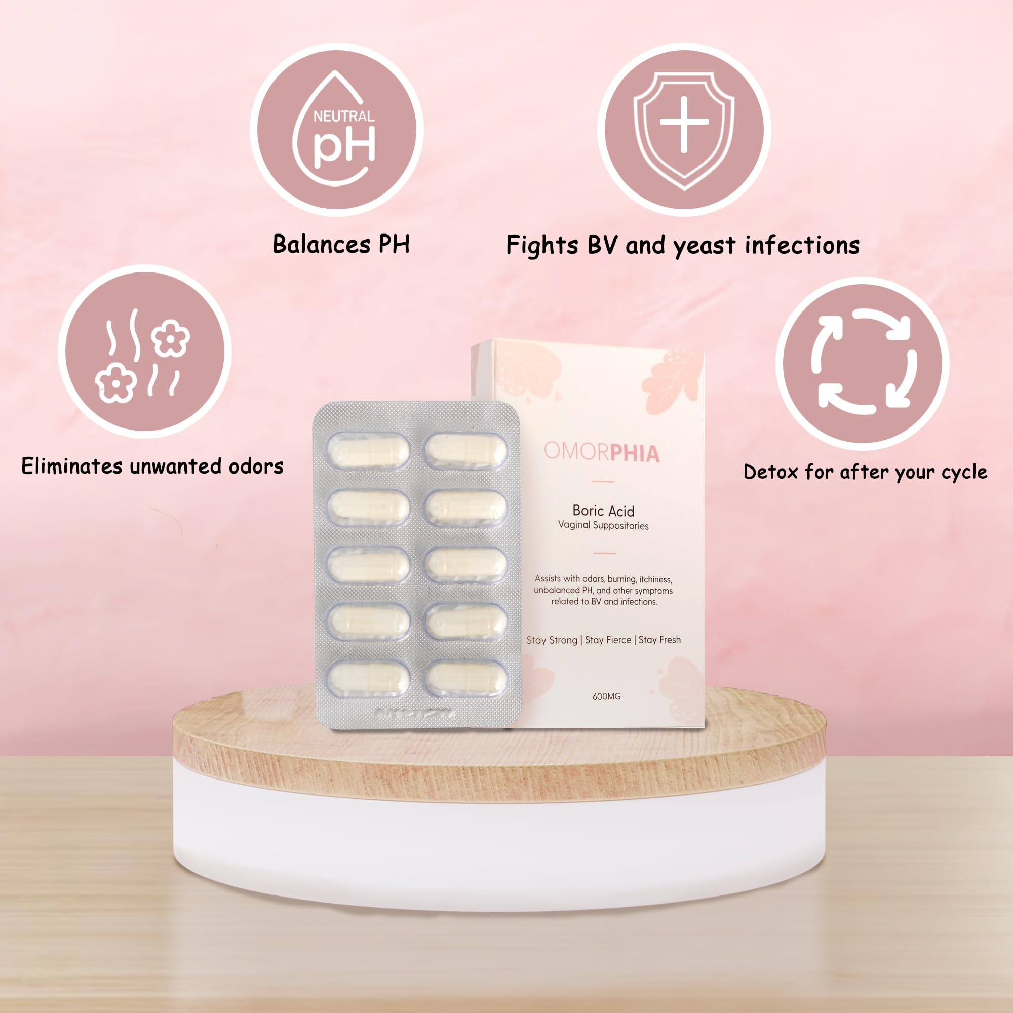 Omorphia Boric Suppositories - Powerful and Effective Approach - Promotes a Healthy Enviroment