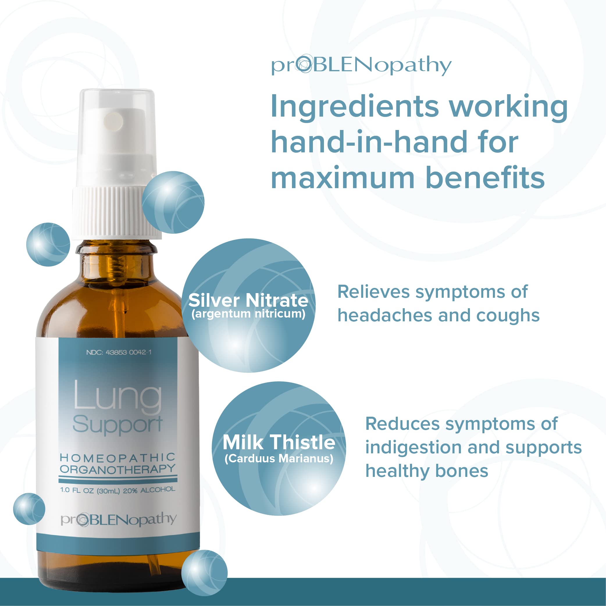 proBLENopathy Lung Support Oral Spray 30-Day Supply - Respiratory Protection & Toxin Removal