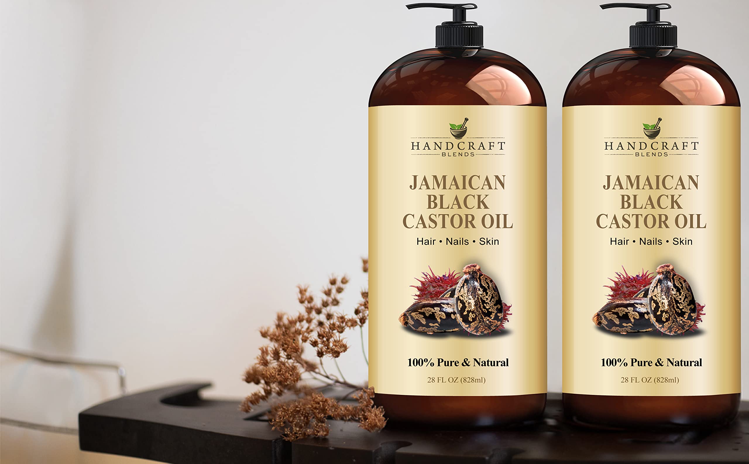 Handcraft Blends Jamaican Black Castor Oil for Hair Growth, Eyelashes and Eyebrows