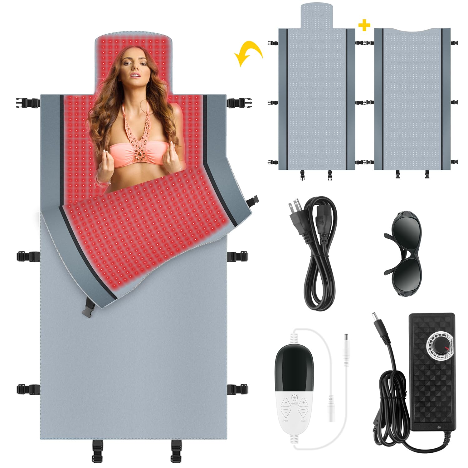 Red Light Therapy for Body - Full Body Red Light Therapy Mat, 71.0x33.31in, 2570Pcs 660nm & 850nm