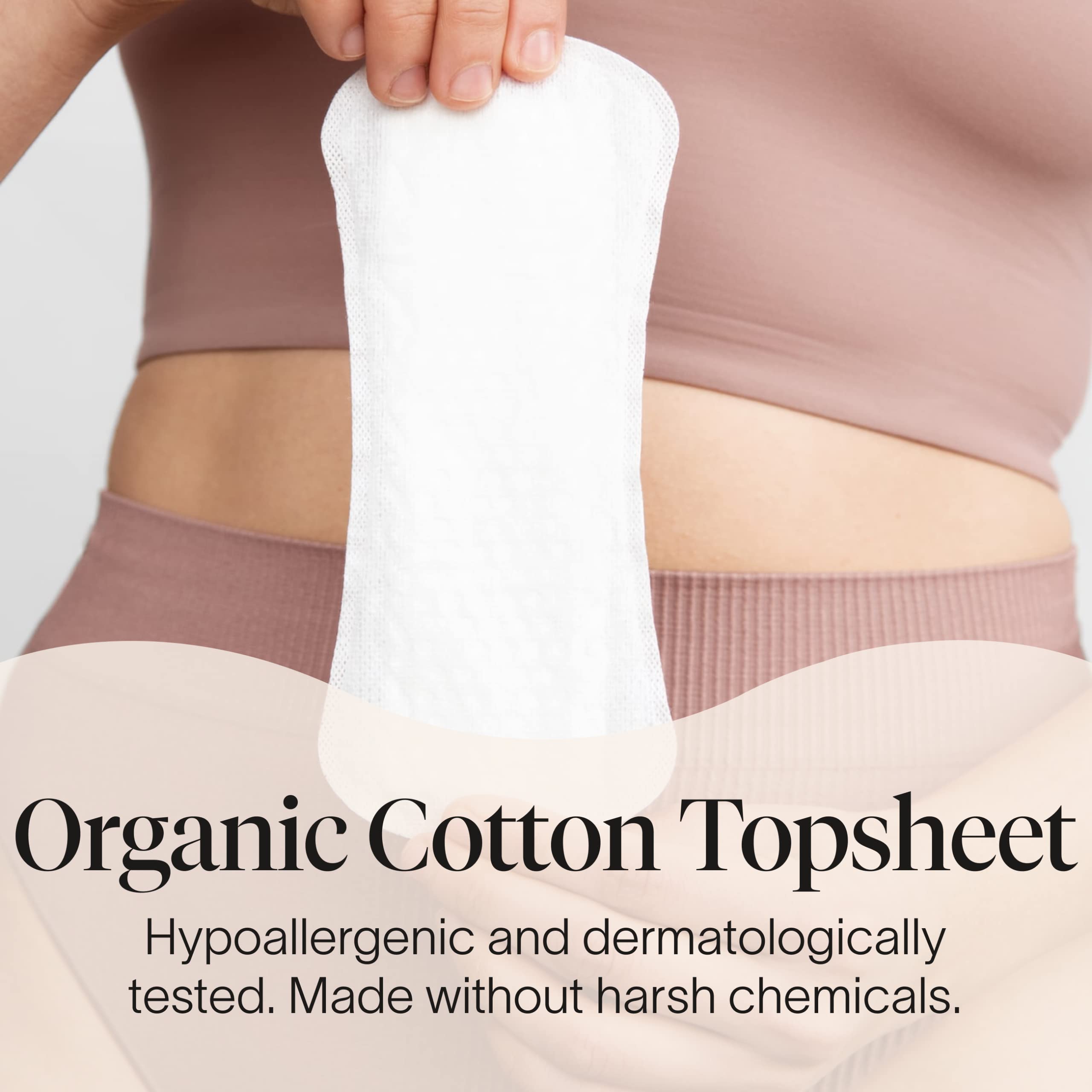 Cora Period Long Liners | 100% Organic Cotton Topsheet | Ultra Thin, Quick Absorbency