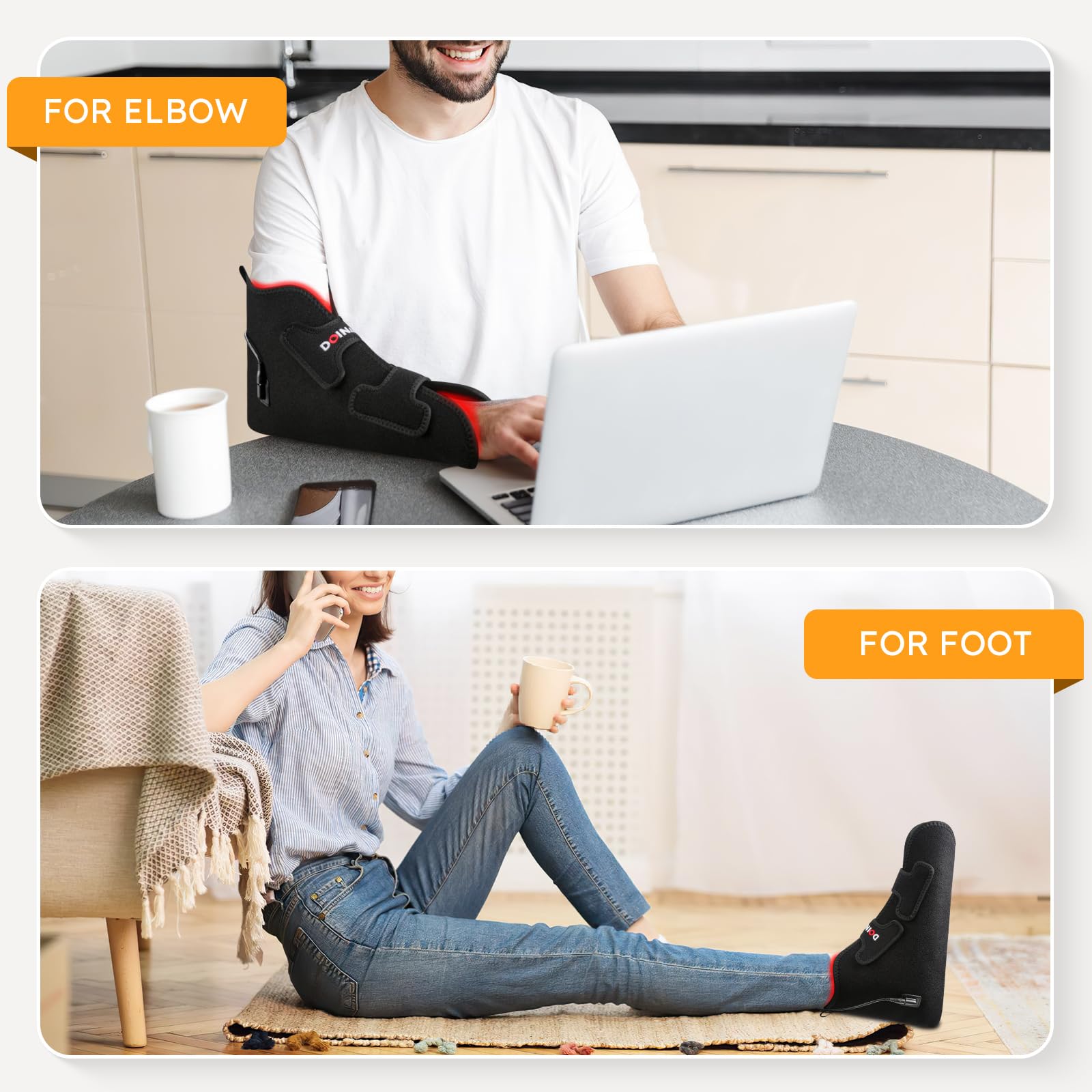 Doinart Red Light & Infrared Therapy for Feet—Infrared Light Therapy Feet for Neuropathy Shoe Wraps Toes