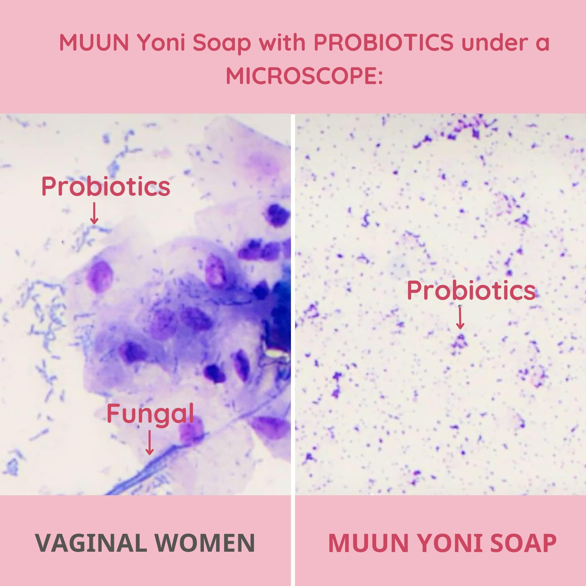 Muun Yoni Soap Bar - Pack 3 Ph Balance Probiotics & Natural Ingredients - Gentle Cleansing Formula