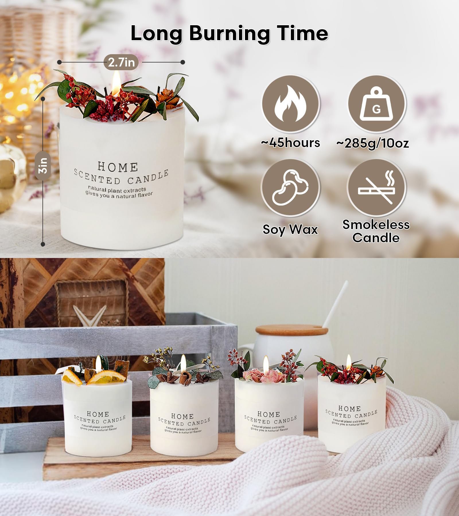 Candles Clearance | Eucalyptus & Orange Aromatherapy Candles | 10 oz Scented Candles