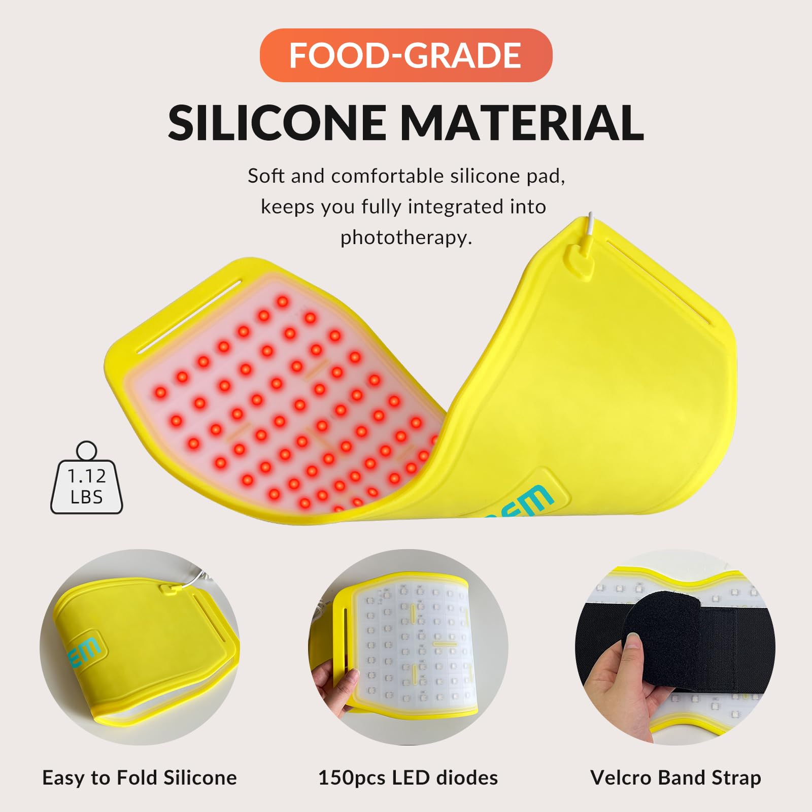 Fimem Red Light Therapy Belt 660nm 850nm 940nm, Red Light Therapy Device for Back, Infrared Light Therapy