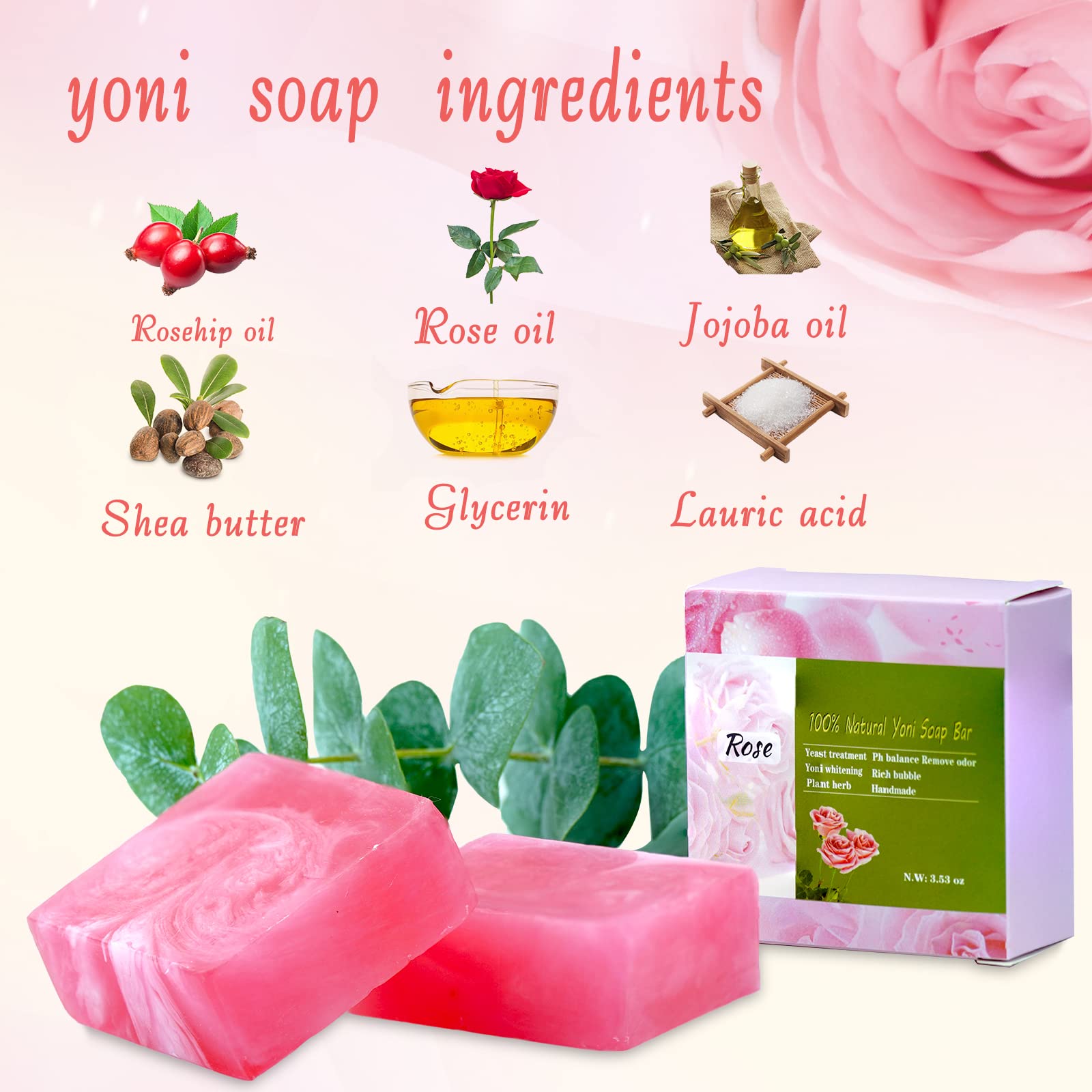 Yoni Soap Bars and Natural Yoni Oil Set, Yoni Oil Vaginal Wash for Women Feminine Wash Vaginial
