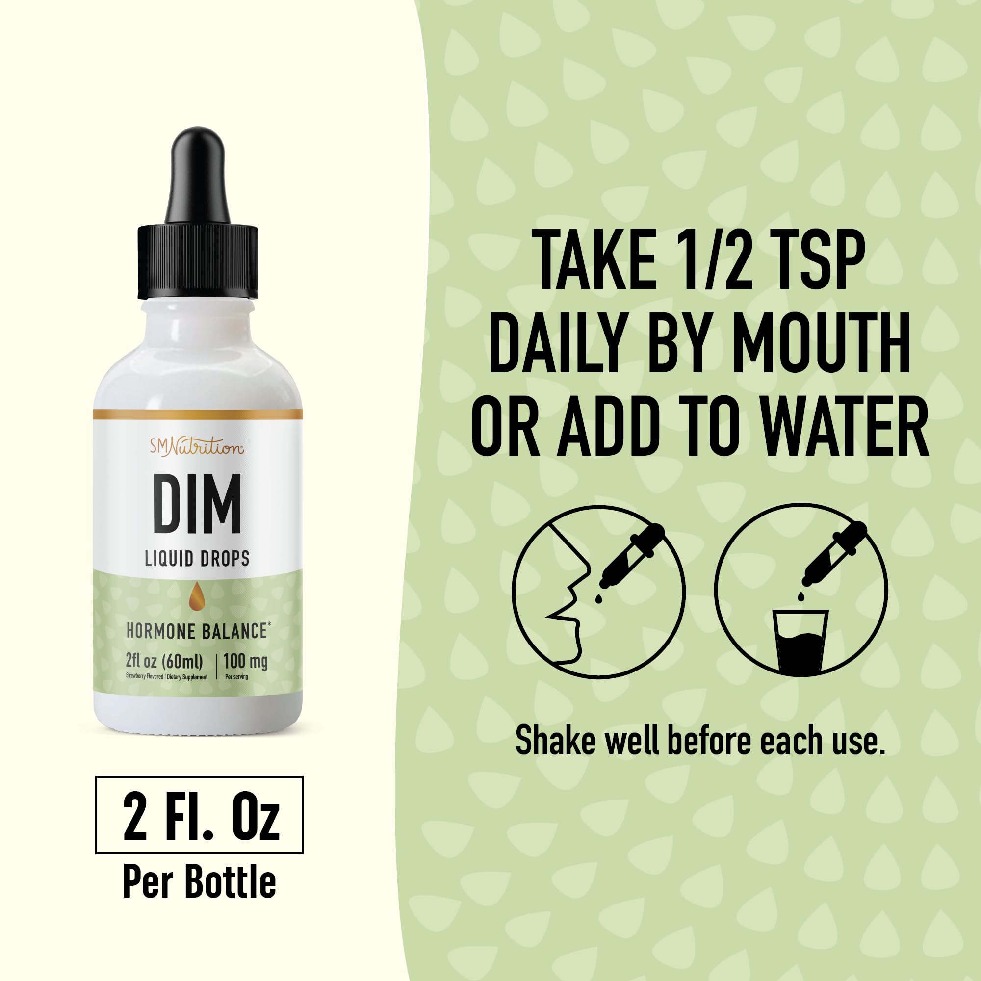 DIM Supplement Liquid Drops 100mg for Estrogen Balance for Women & Men | Hormone Balance