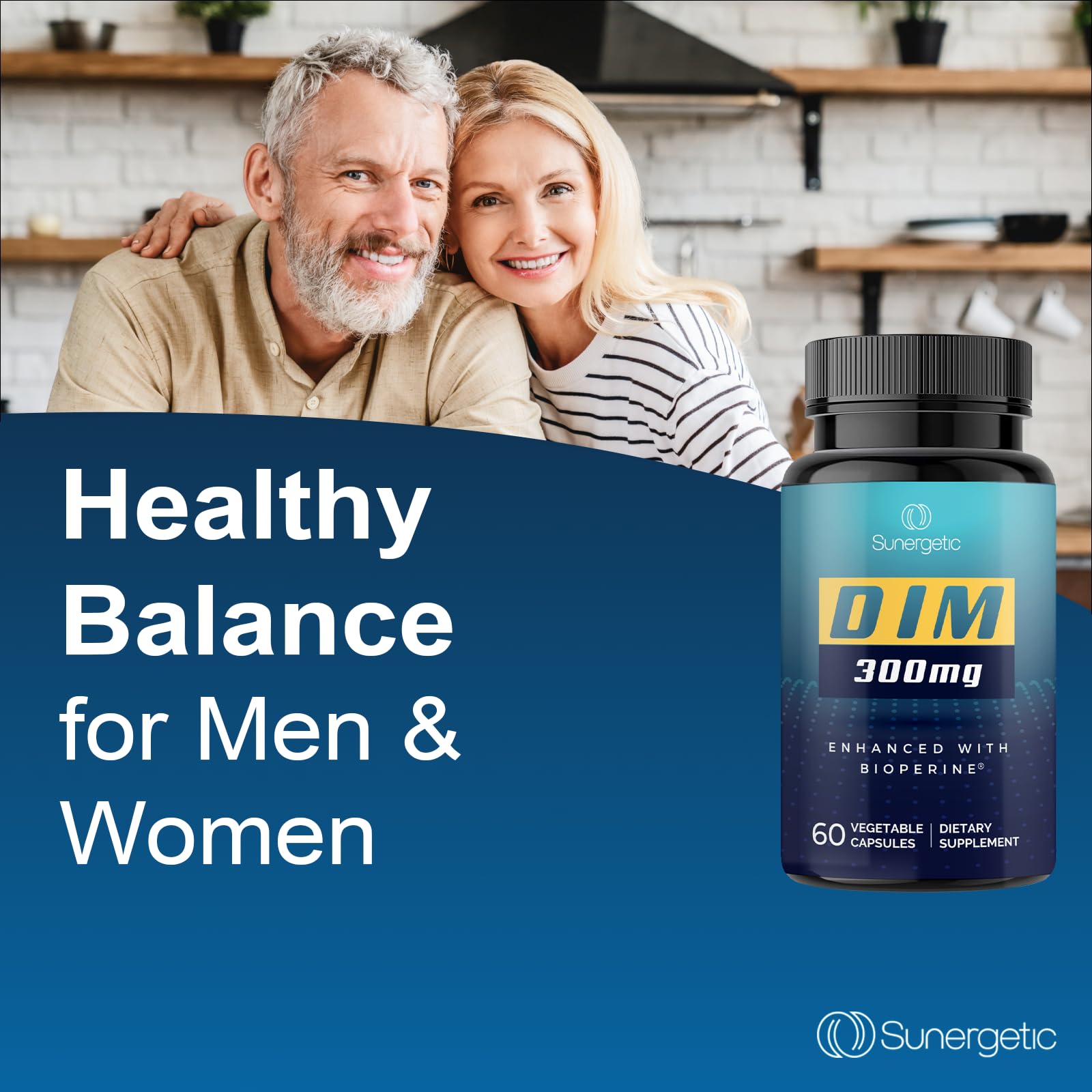 Sunergetic Premium DIM Supplement 300mg - Supports Normal Estrogen Metabolism, Menopause & Healthy