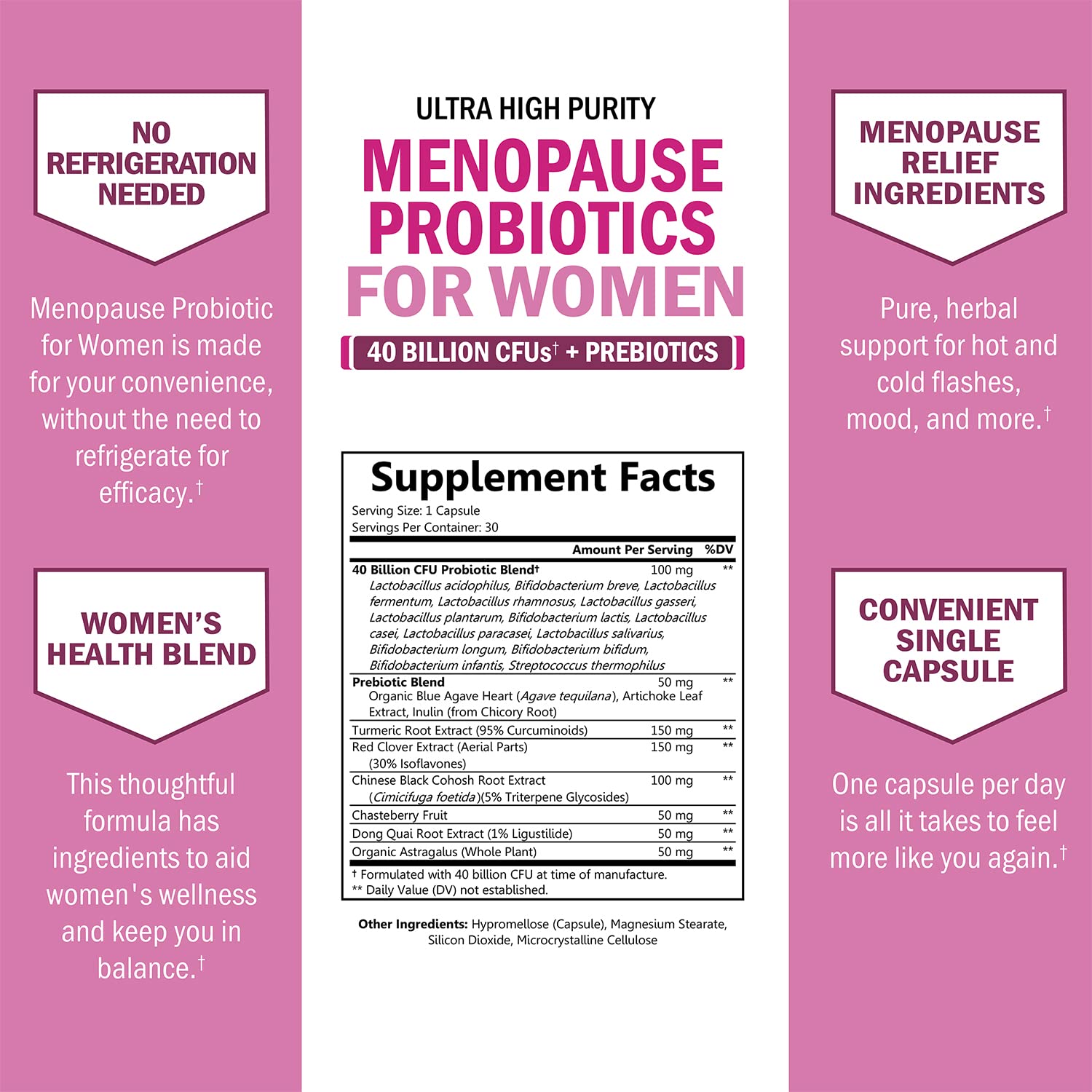 Menopause Support Probiotics for Women - Breakthrough Menopause Relief for Hot Flashes Night