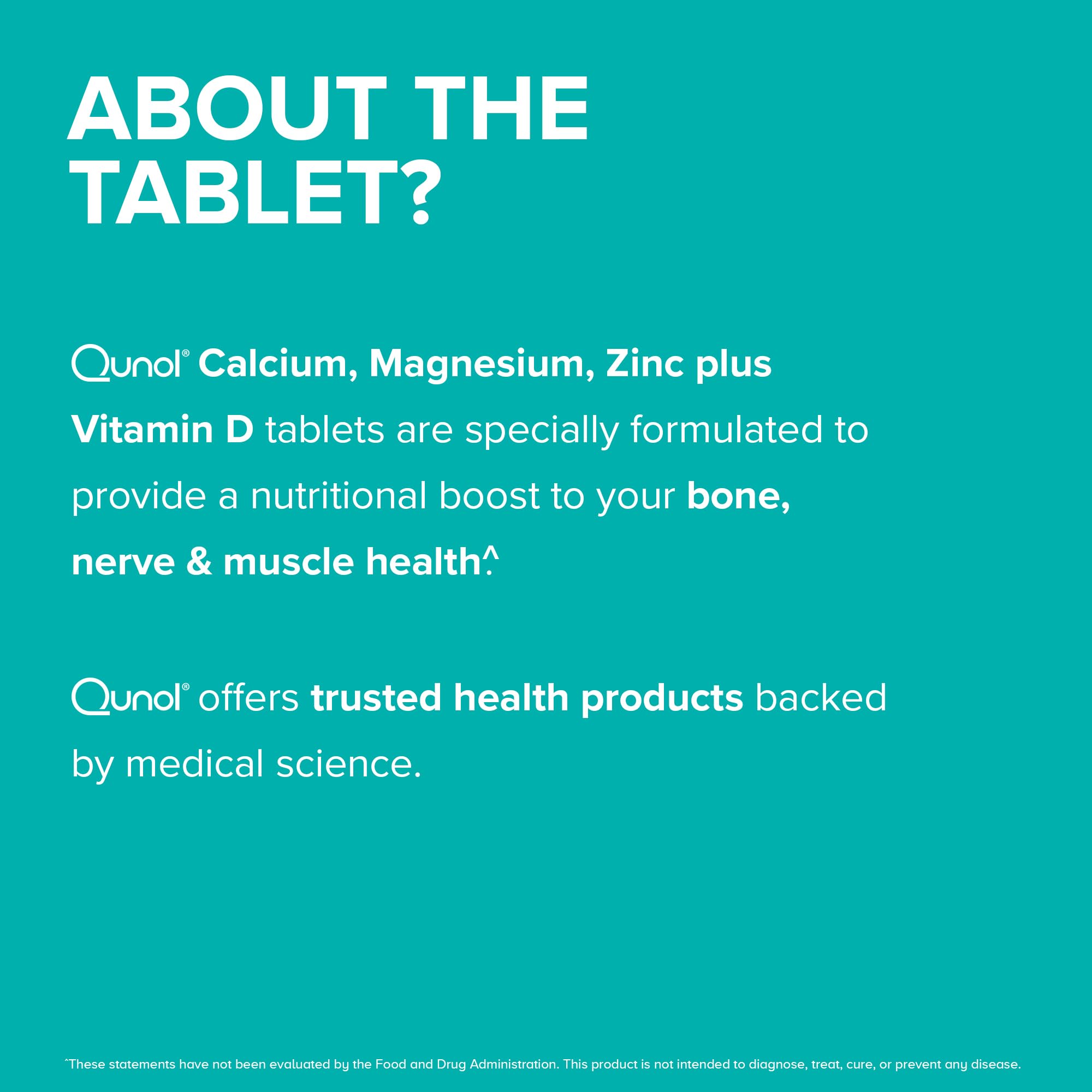 Qunol Calcium 3 in 1 Tablets with Calcium, Magnesium & Zinc for Immune Support, Bone
