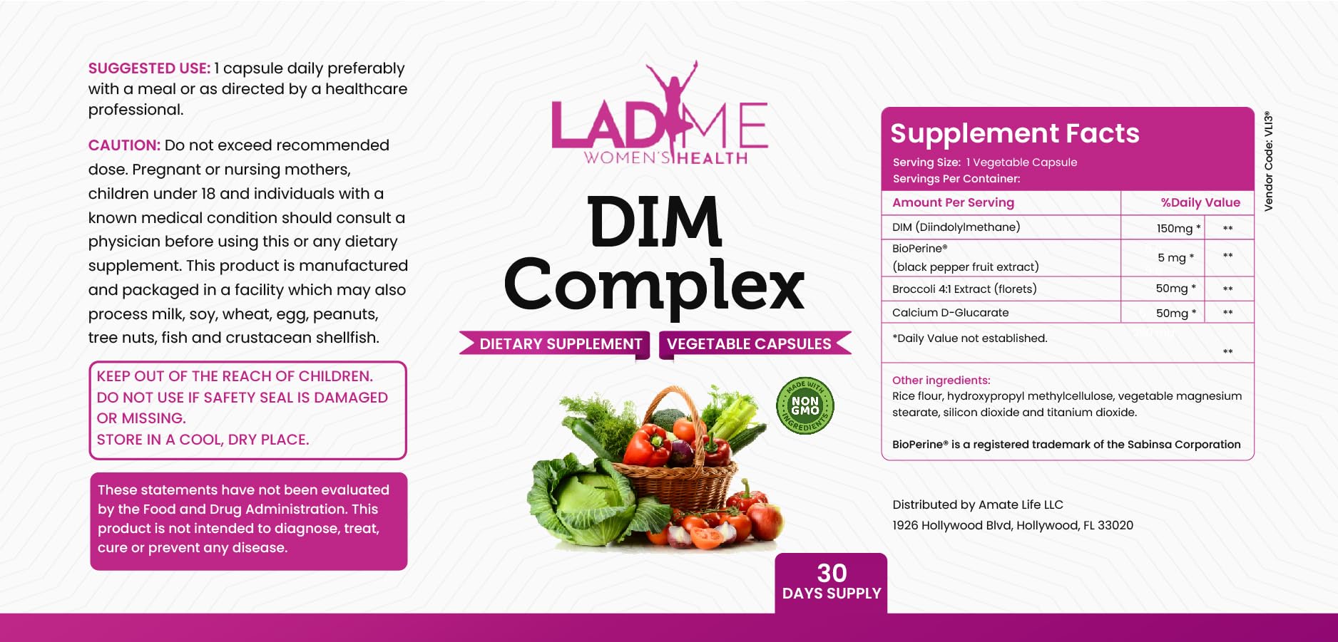 DIM Complex 150mg Hormonal Support Menopause Relief Supplement for Hot Flashes & Hormonal Acne