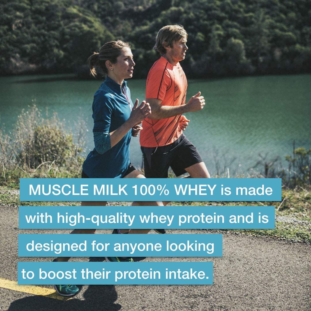 Muscle Milk 100% Whey With Probiotics Protein Powder, Chocolate, 1.85 Pound, 23 Serving