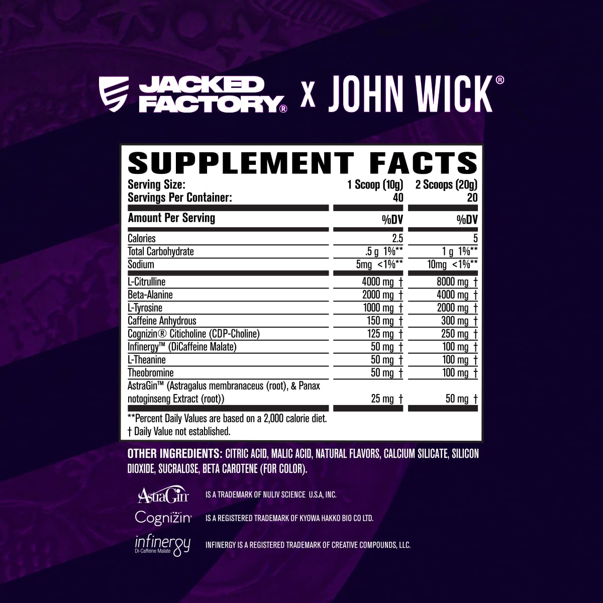 Jacked Factory X John Wick - Wick Mode Pre Workout Powder - Intense Energy