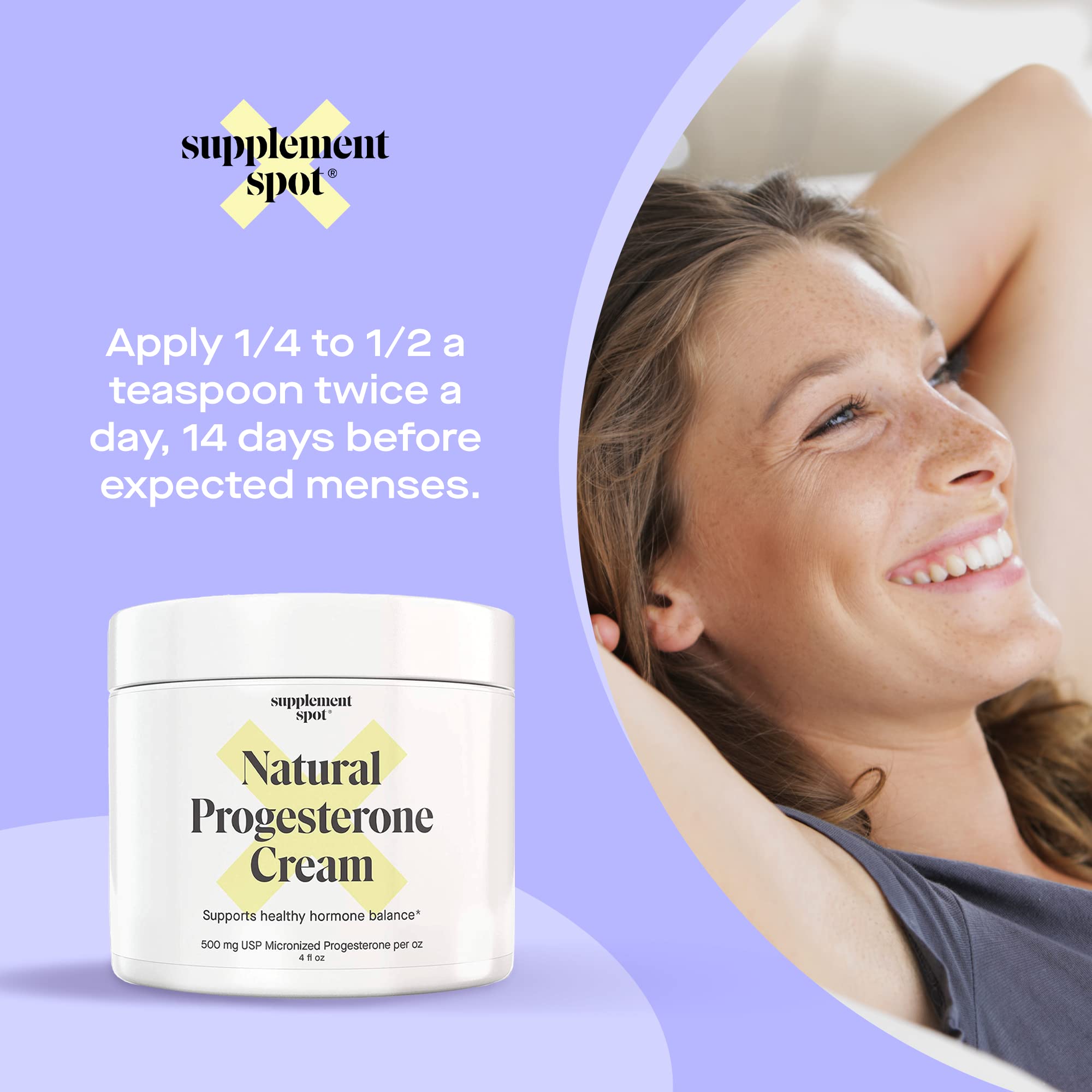 Supplement Spot Natural Progesterone Cream for Women – Micronized Bioidentical Progesterone Cream