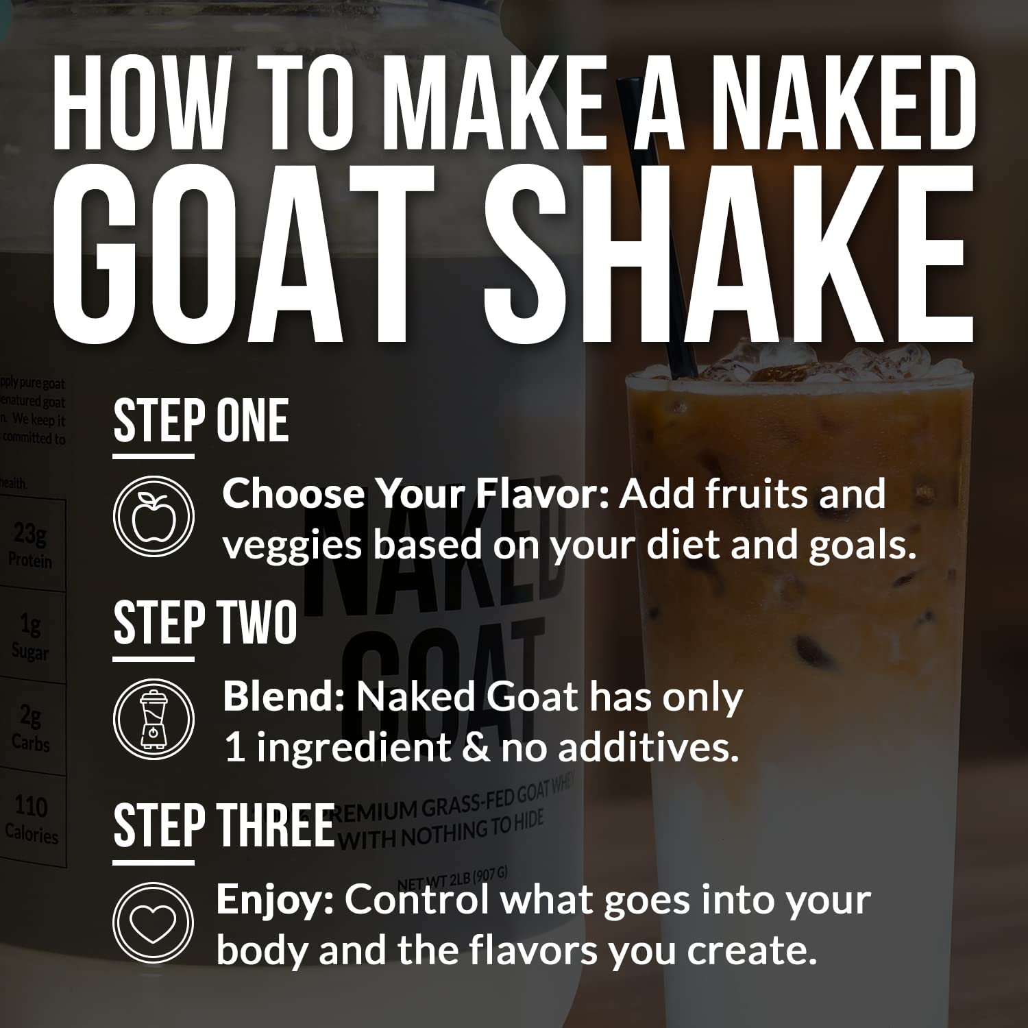 NAKED nutrition Naked Goat - Pasture Fed Goat Whey Protein Powder from Small-Herd