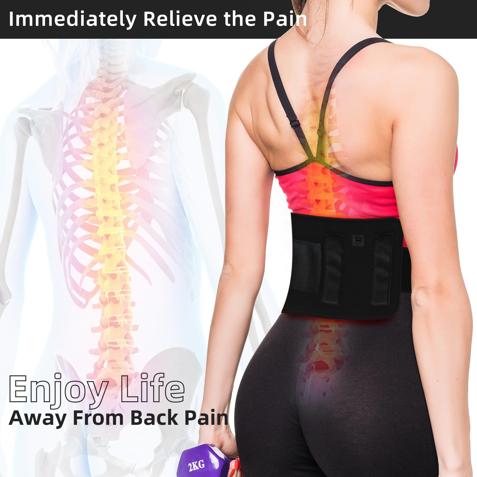 Red Light Therapy Belt, Infrared Light Therapy Wrap, 384PCS Red Light &Infrared Light