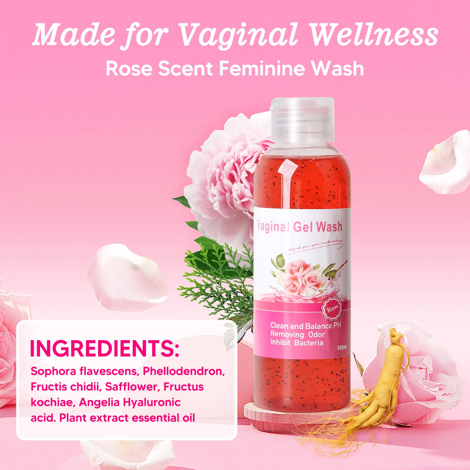Feminine Wash & Yoni Oil & Yoni Soap Set for Women, Yoni Wash for Vaginal Ph Balance Remove Odor