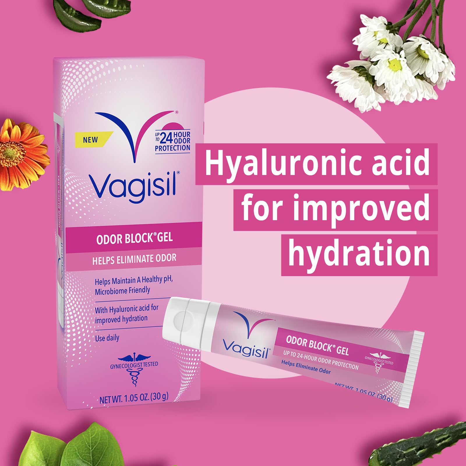 Vagisil Odor Block Gel with Hyaluronic Acid for Vaginal Health, Gynecologist Tested