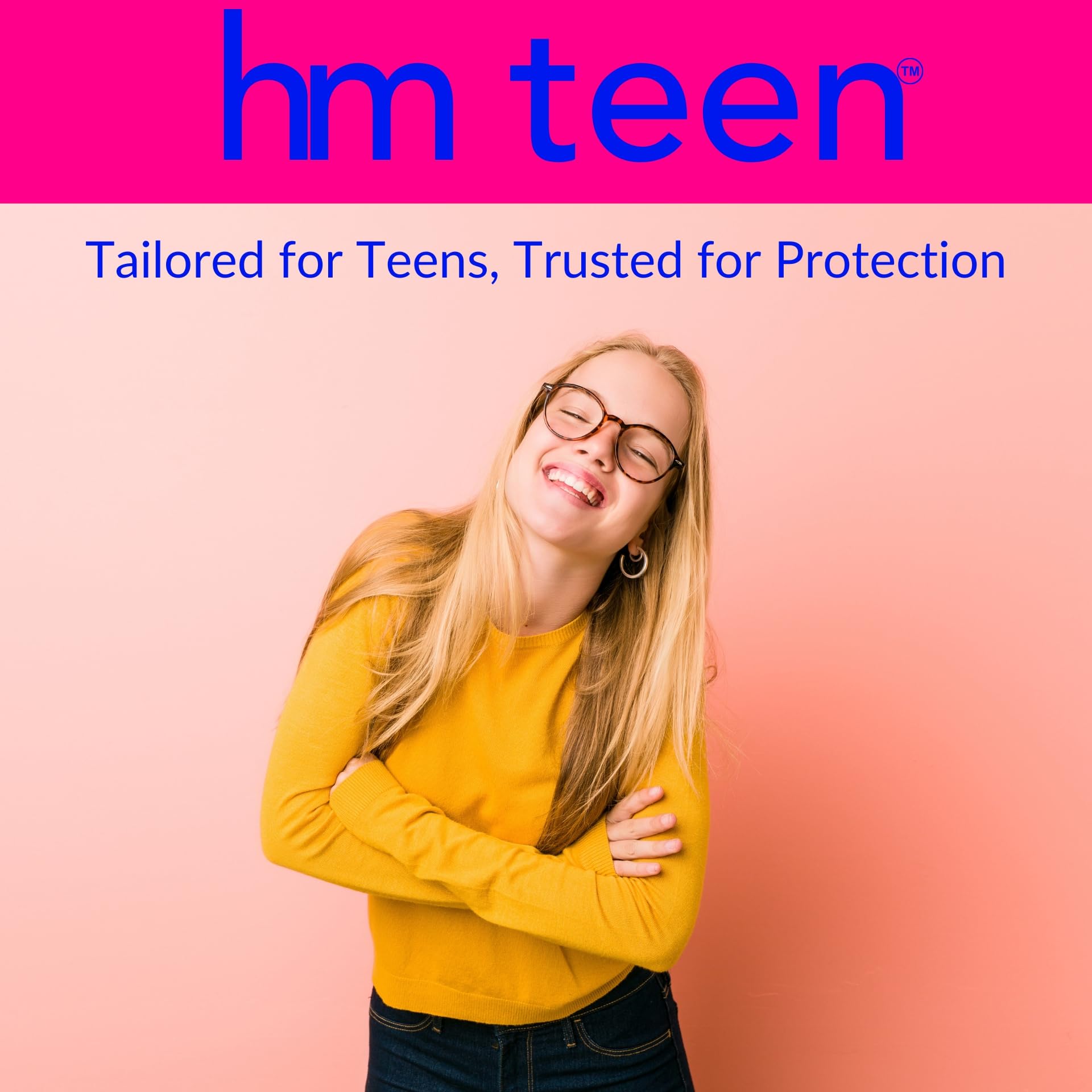 HM Teen | Pads for Teens | 100% Organic Cotton Pad Topsheet | Non Toxic Teen Pads with Wings