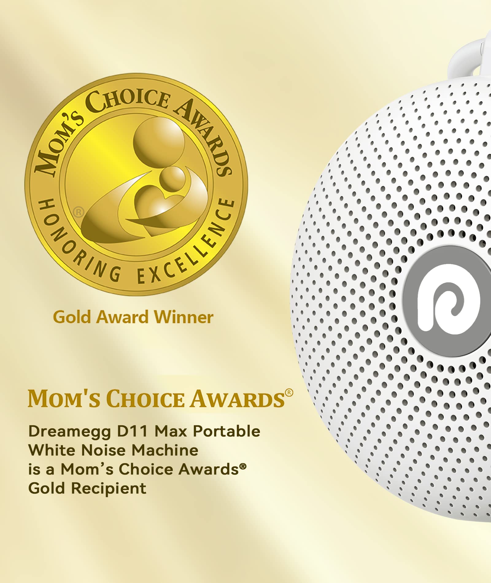 Dreamegg White Noise Machine - Portable Sound Machine for Baby Adult, Features Powerful Battery