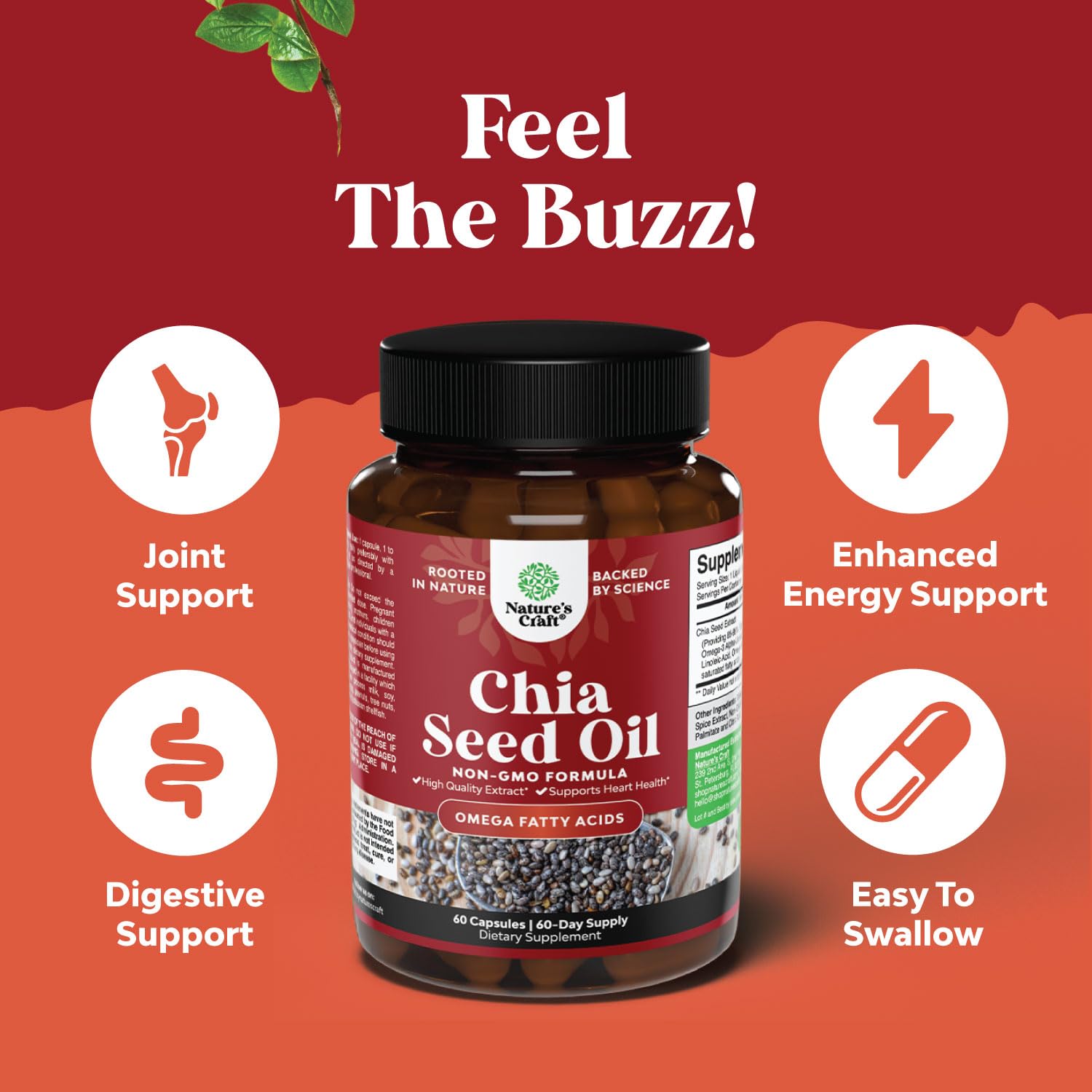 Chia Seed Oil Supplement for Weight Loss and Energy Natural Superfood Protein Metabolis