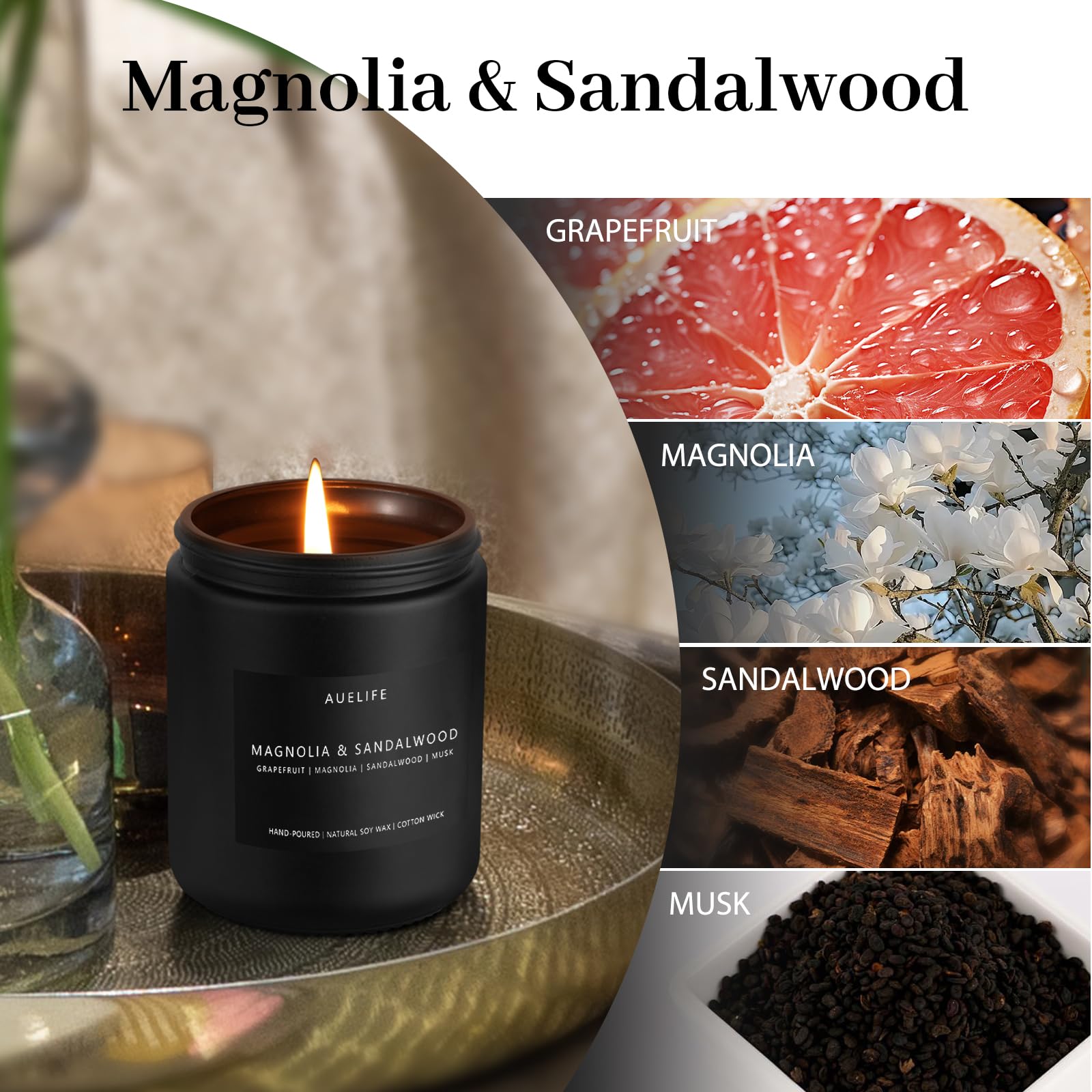Scented Candles Set | Men Candles Set, Candles for Men Scented Candles for Home - 4 Pack Candles Scents