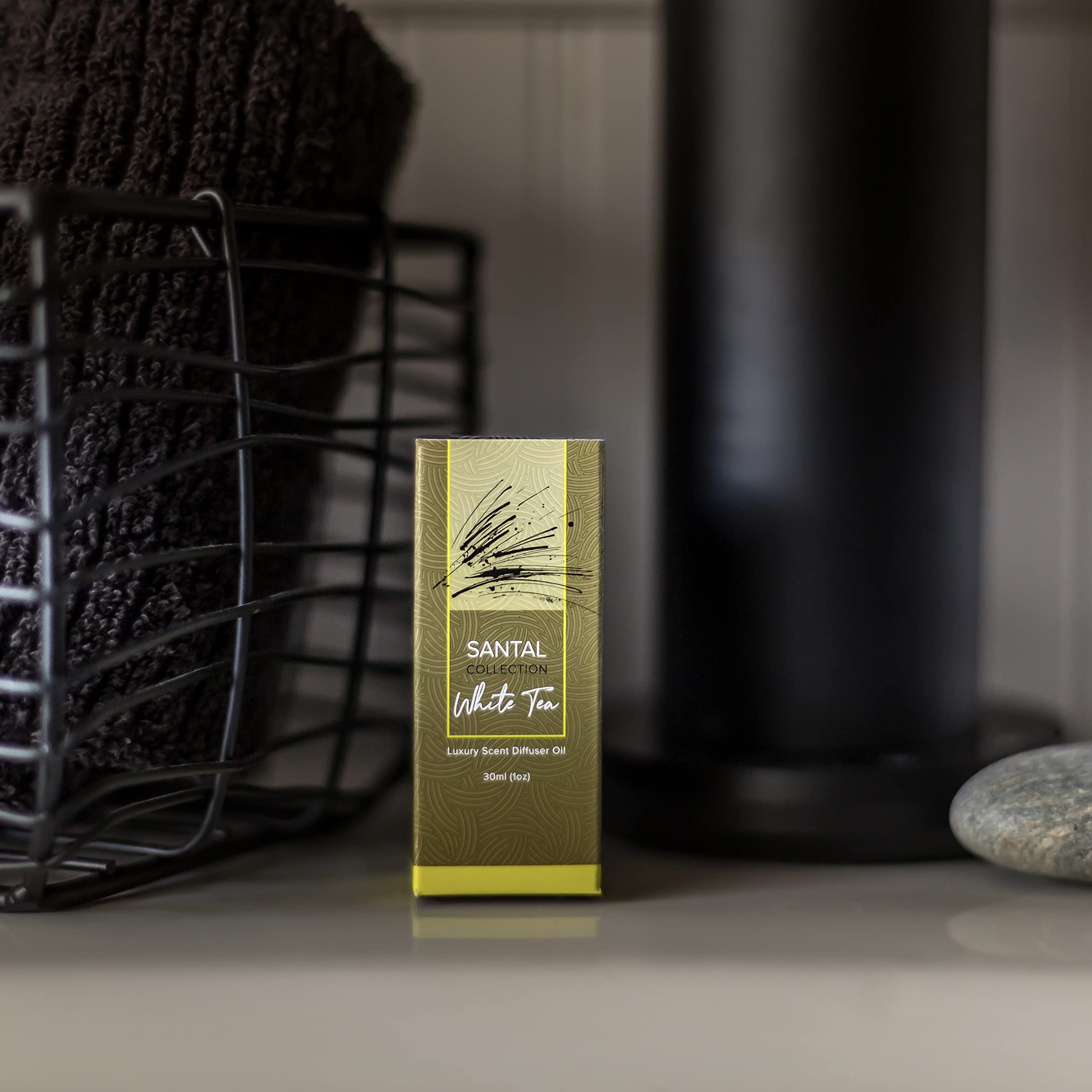 Santal White Tea Diffuser Oil - Air-Scent Aroma and Essential Oil Blend for Aromatherapy Diffusers - 30 Milliliter