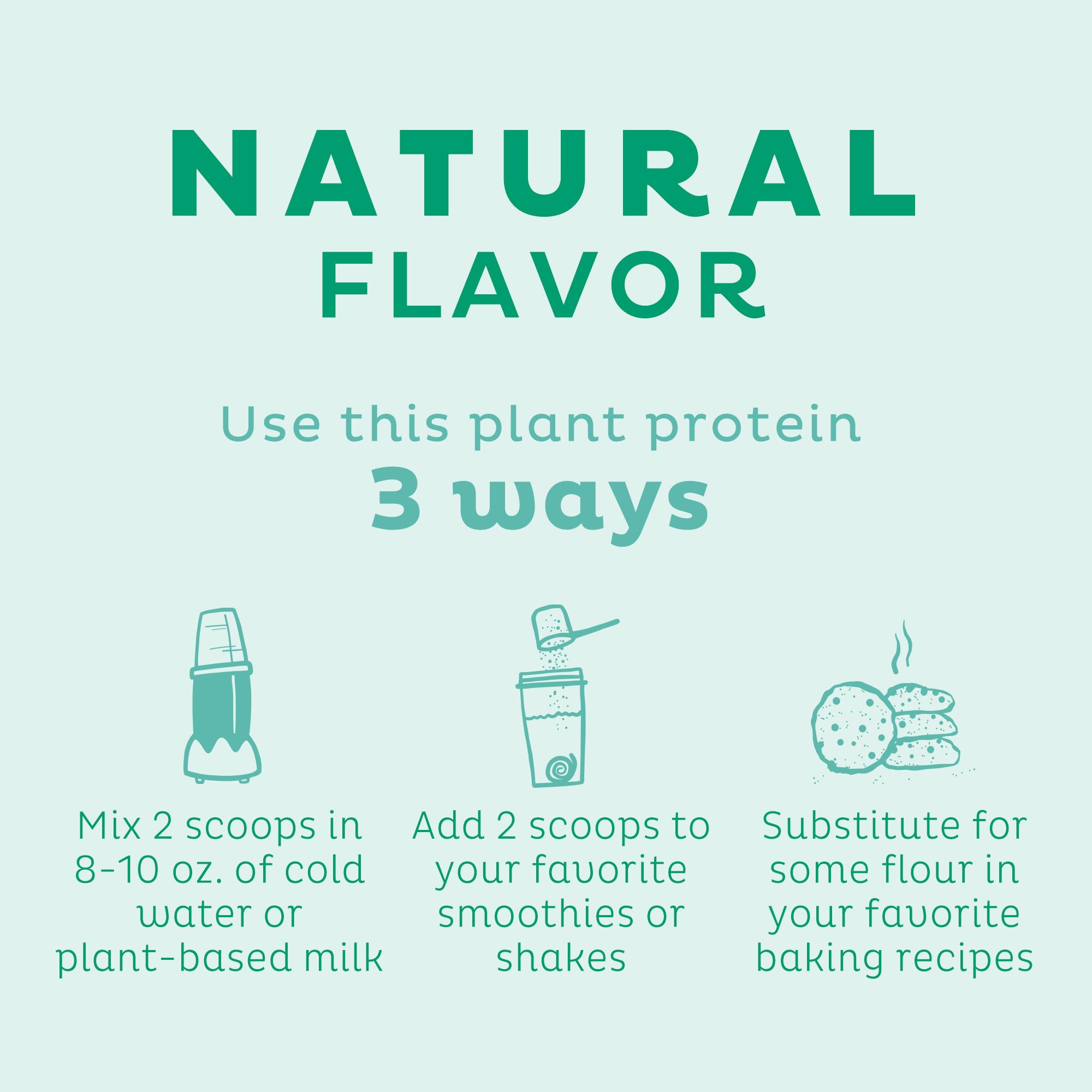 KOS Vegan Protein Powder, Unflavored & Unsweetened - Low Carb Pea Protein Blend