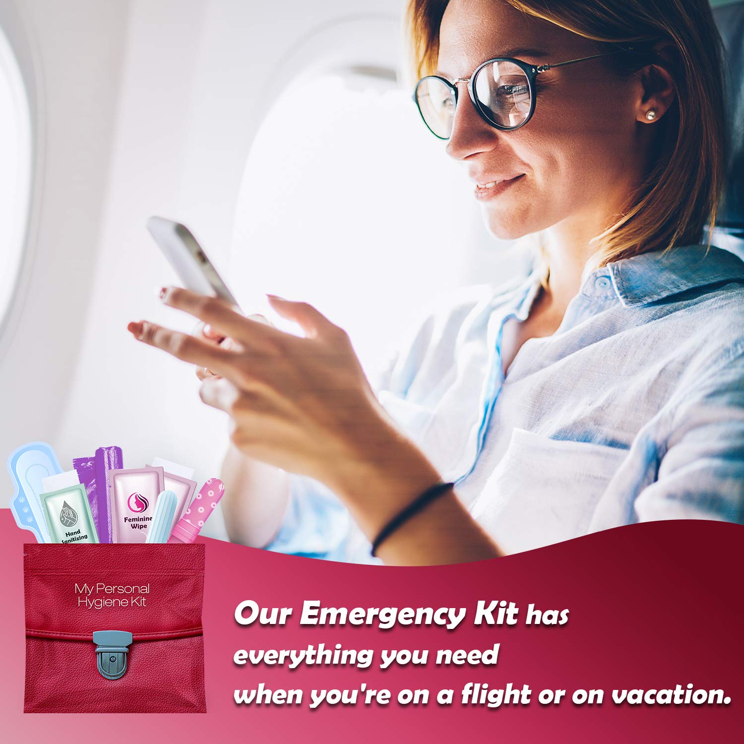 Menstrual Kit All-in-One | Convenience on The Go | Single Period Kit Pack for Travelling, Tweens