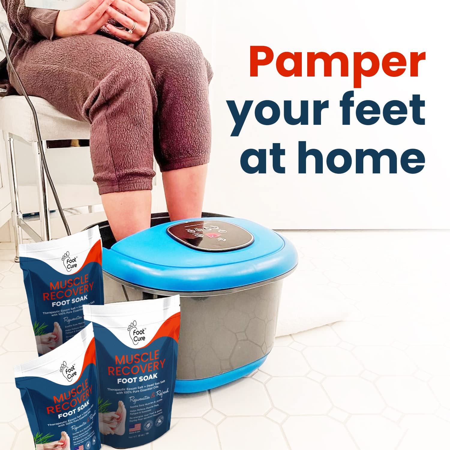 Muscle Relief Foot Soak with Epsom Salts - All Natural Salts for Post Workout Recovery