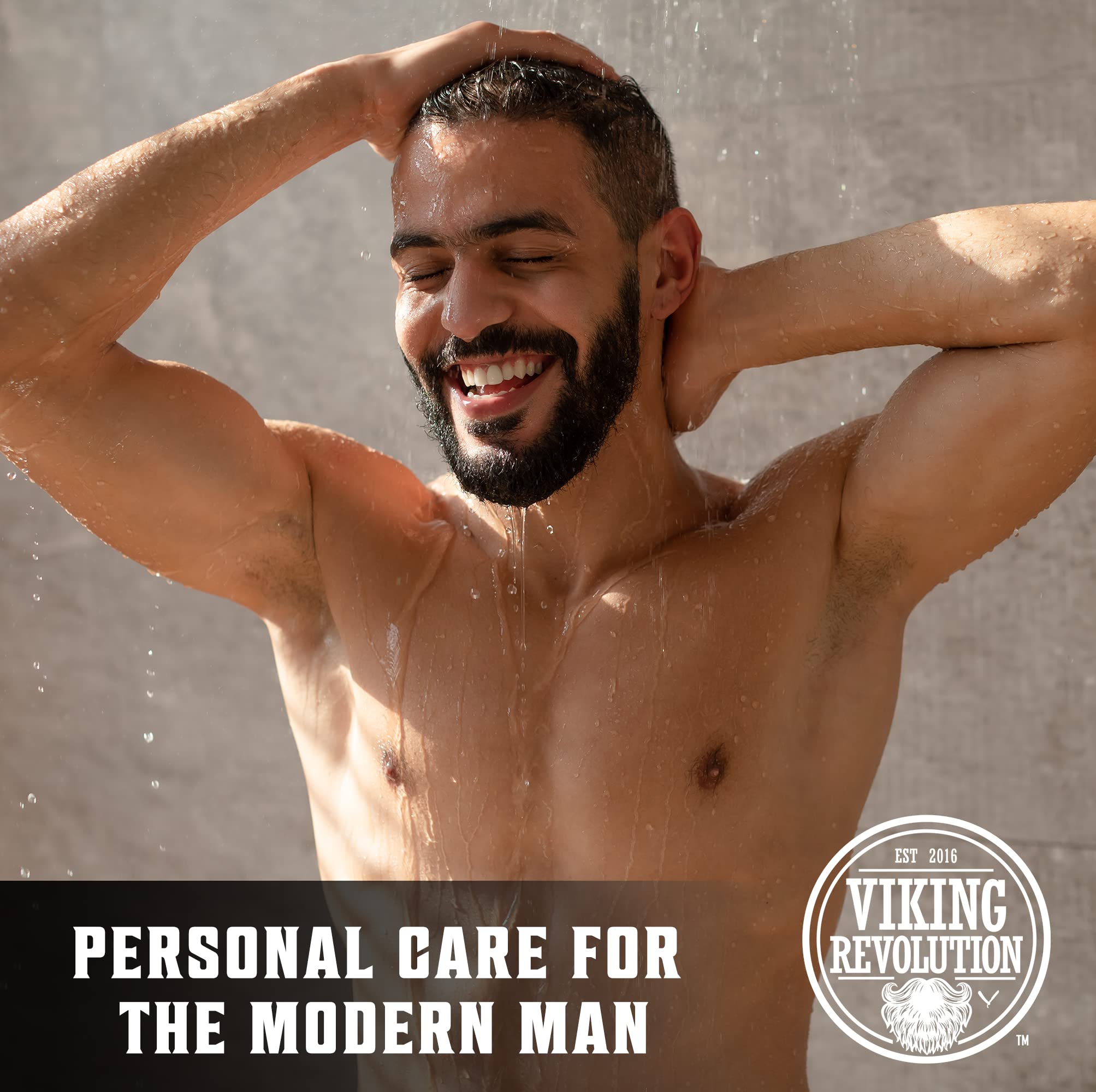 Viking Revolution Skin Cleaning Agent Tea Tree Kit for Men - Tea Tree Oil Set with Body