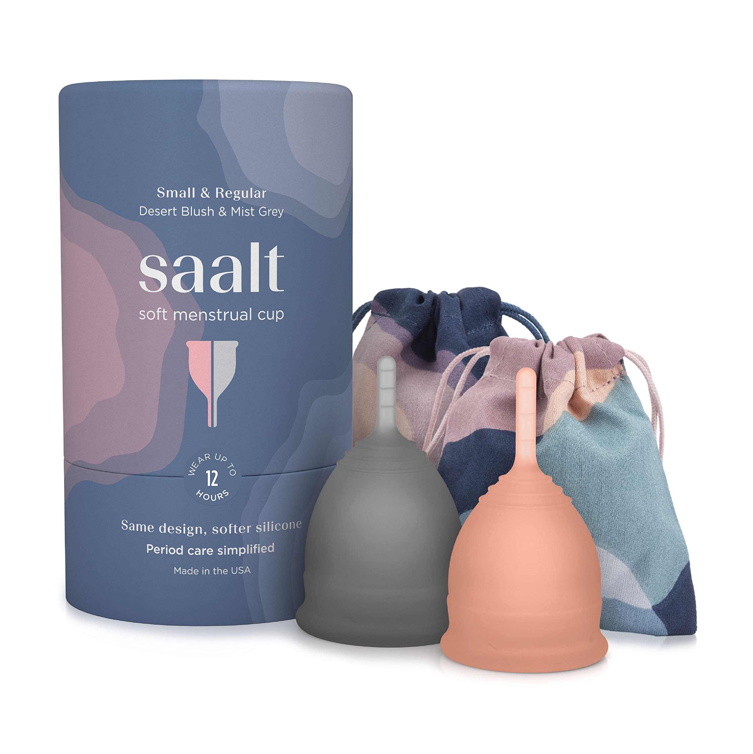 Saalt Soft Menstrual Cup - Best Sensitive Reusable Period Cup - Wear for 12 Hours - Tampon and Pad