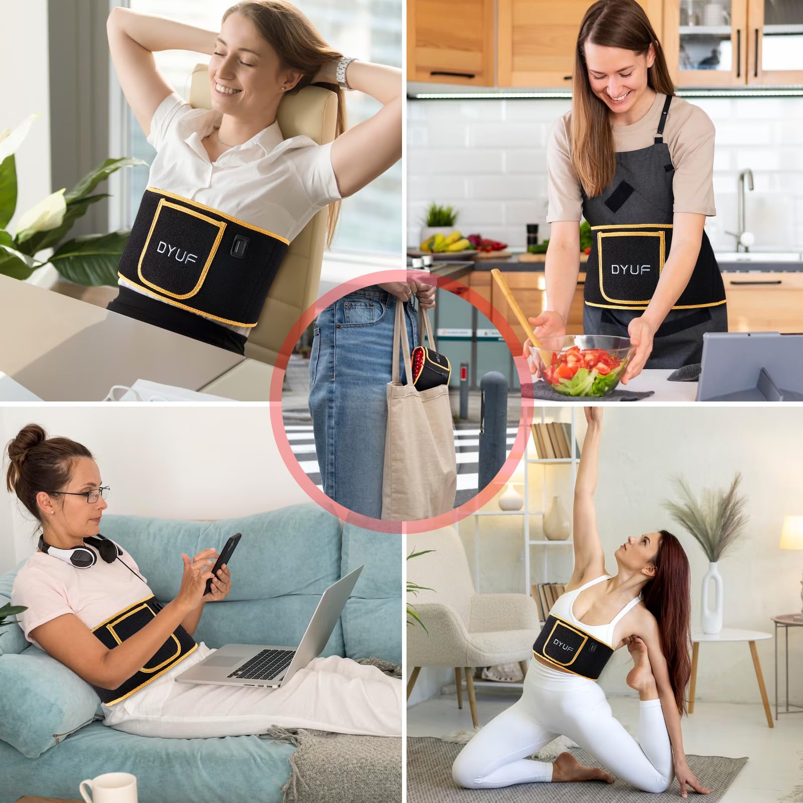 Red Light Therapy Belt DYUF Infrared Light Therapy : Muscle Recovery, Pain Relief, and Healing Device
