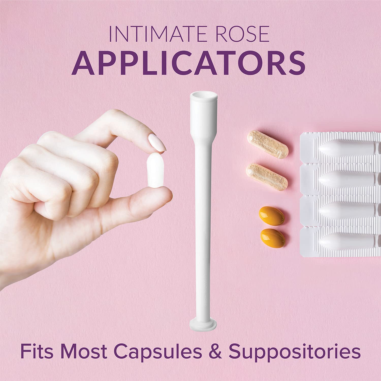 Intimate Rose 30 Count Vaginal Suppository Applicators, Individually Wrapped, Disposable Applicator