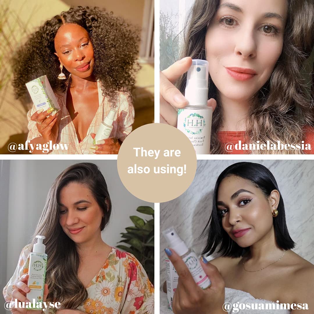 HH Herb&Health Feminine Deodorant Spray - Natural Essential Oil Intimate Soothing Mist - Floral