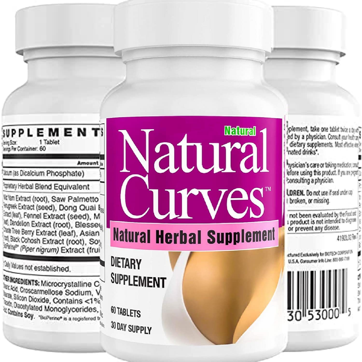 Natural Breast Enhancement Pills with Saw Palmetto Woman Support - 2 Pack