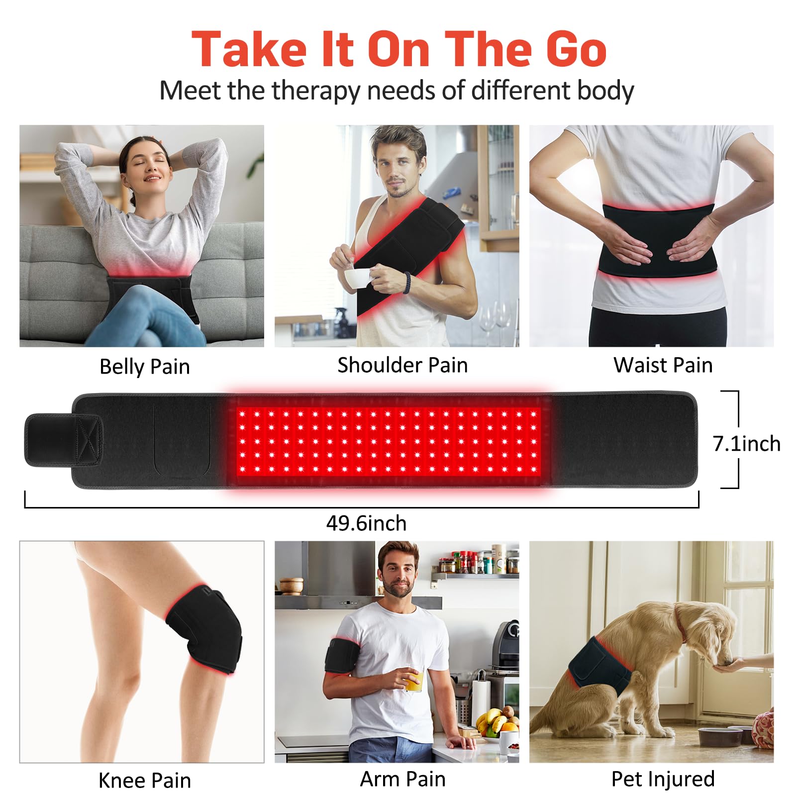 Red Light Therapy for Body, Infrared Light Therapy for Shoulder Waist Muscle Pain Relief