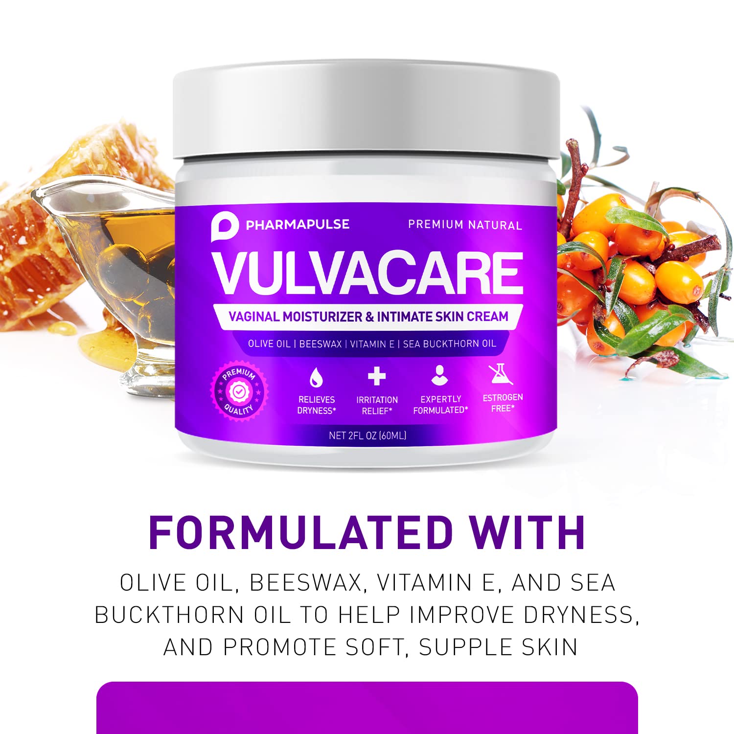 Pharmapulse Vaginal Moisturizer, Vulva Balm Cream, Intimate Skin Care, Menopause Support