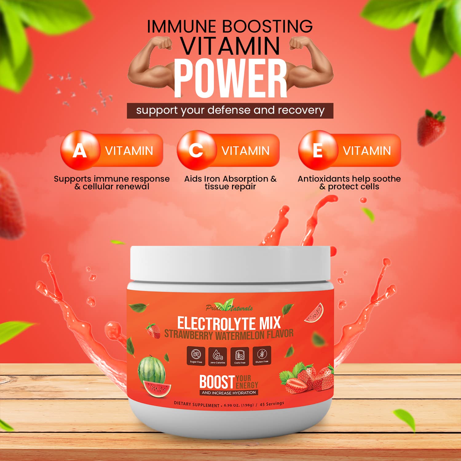 Electrolyte Powder - Refreshing Workout Recovery Electrolytes, Sugar Free, Gluten Free