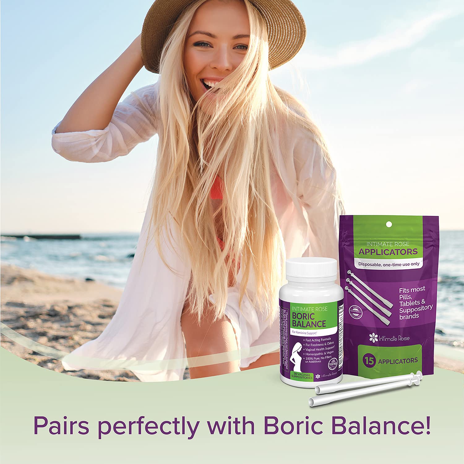 Intimate Rose 30 Count Vaginal Suppository Applicators, Individually Wrapped, Disposable Applicator