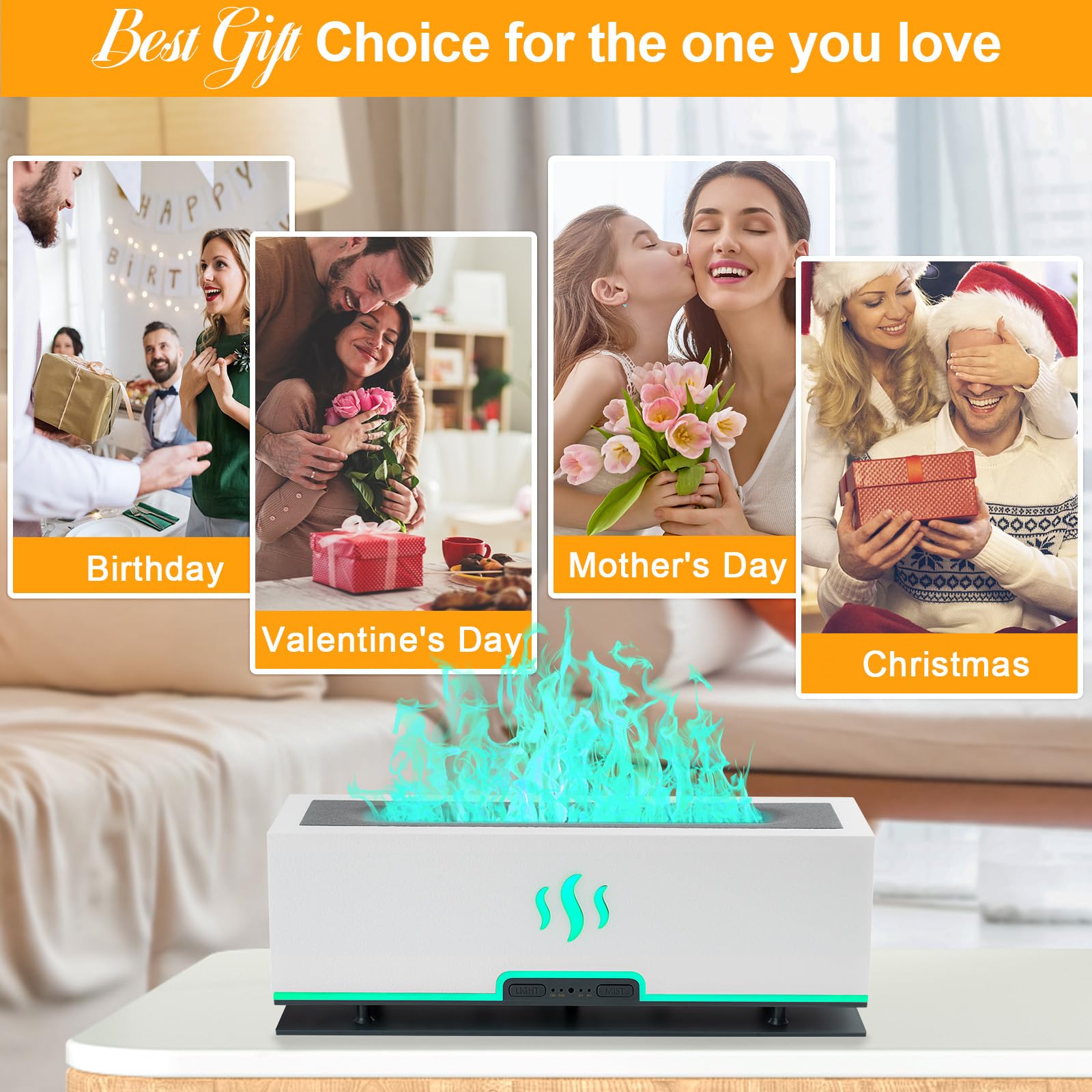 WENPHONE Upgraded 7 Color Essential Oil Diffusers, Flame Air Aroma Diffuser Humidifier, 200ml