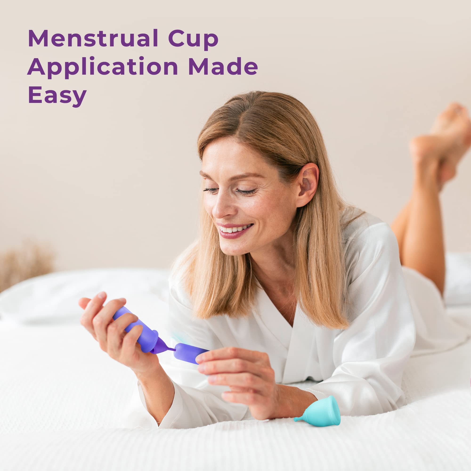 Ecoblossom Menstrual Cup Applicator Tool - Comfortable & Easy Insertion - Compatible